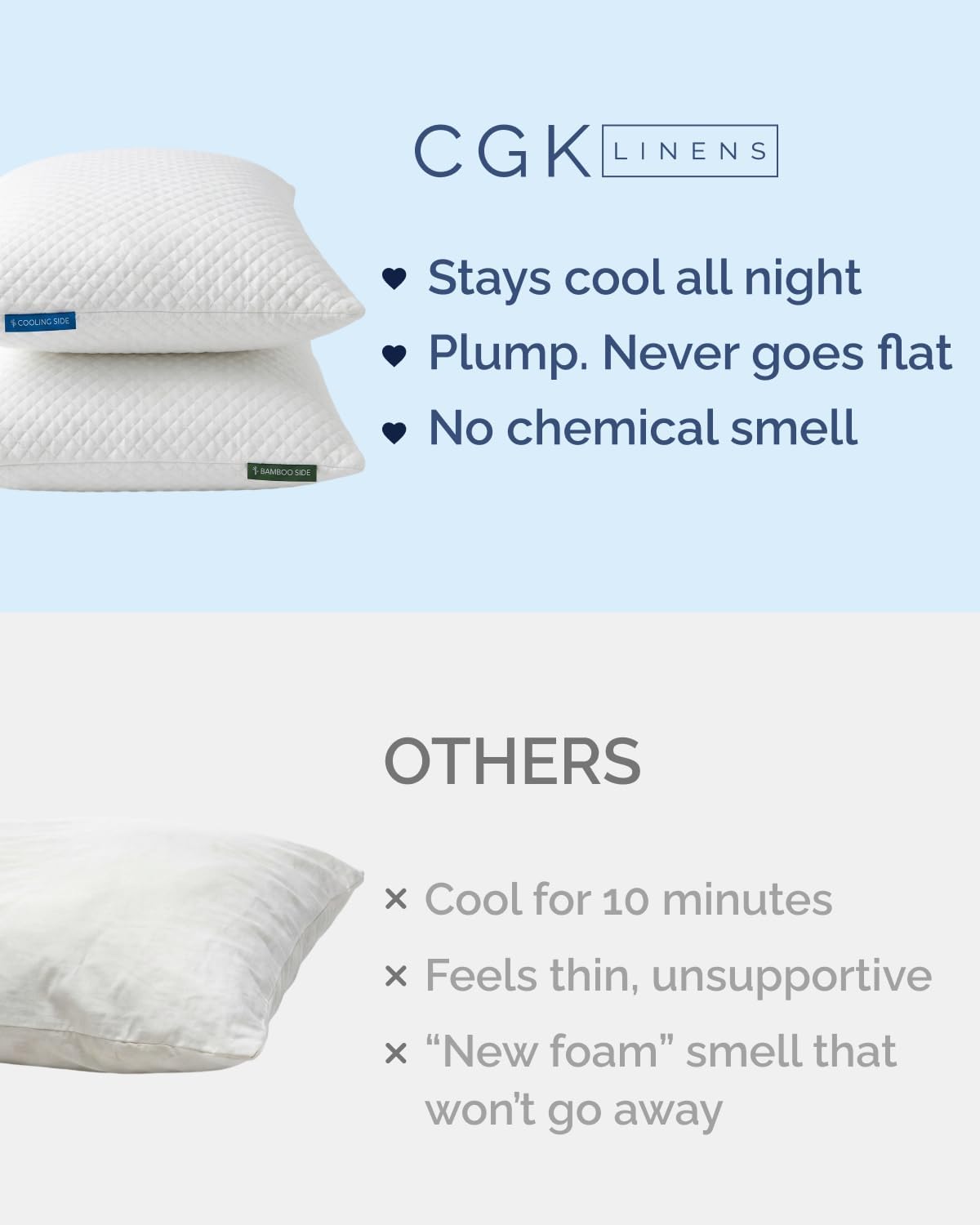 Adjustable Cooling Pillow Queen Size, Arrives Extra Full, Customizable Fill | Rayon Derived from Bamboo, Double-Sided Cooling Bed Pillow for Hot Sleepers, Adjustable Shredded Memory Foam, Soft or Firm - Image 6