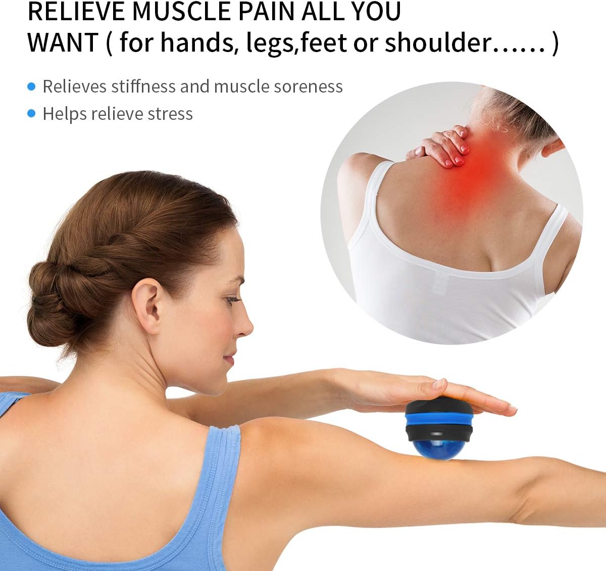 Coolrunner Massage Ball, 2-Pack Handheld Manual Roller Massager | Self Massage Therapy and Relax Full Body Tools, For Sore Muscles, Shoulders, Neck, Arms, Legs, Back, Foot, Body - Image 6