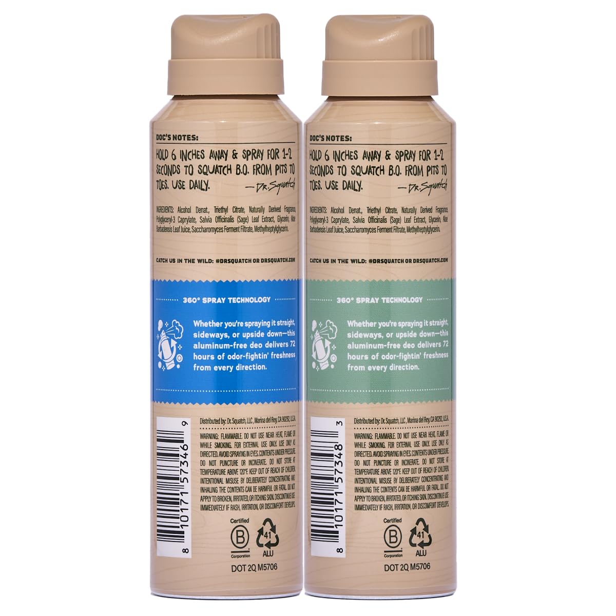 Dr. Squatch Spray Natural Men’s Deodorant – Quick Dry Deodorant Men, Aluminum Free, Dermatologist-Tested – Created for all Skin Types – Fresh Falls + Rainforest Rapids, 4oz (2-Pack) - Image 9