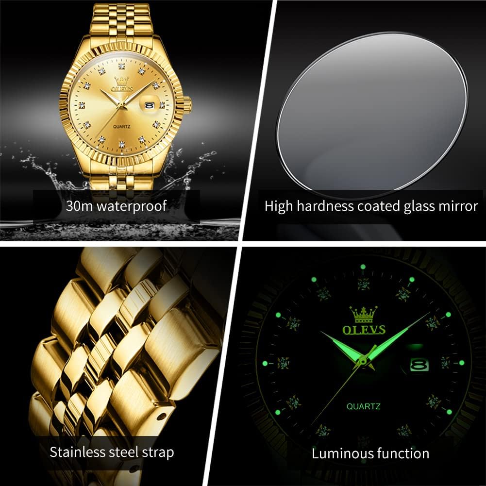 OLEVS Valentines Couple Watch Luxury Fashion His and Hers Wristwatch - Image 5