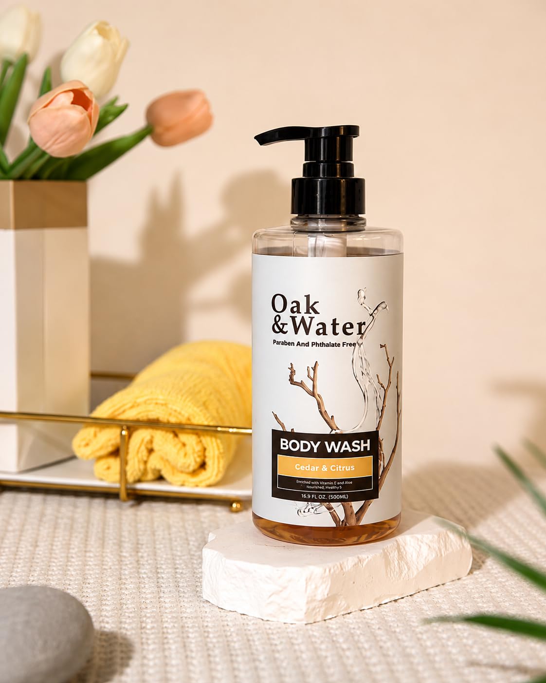 Hydrating Body Wash - Cedar & Citrus - with Hyaluronic Acid Complex, Coconut Oil, Jojoba & Aloe Vera - Moisturizing Cleanser for Dry Skin, Paraben Free, Phthalate Free - 500ml - Image 3