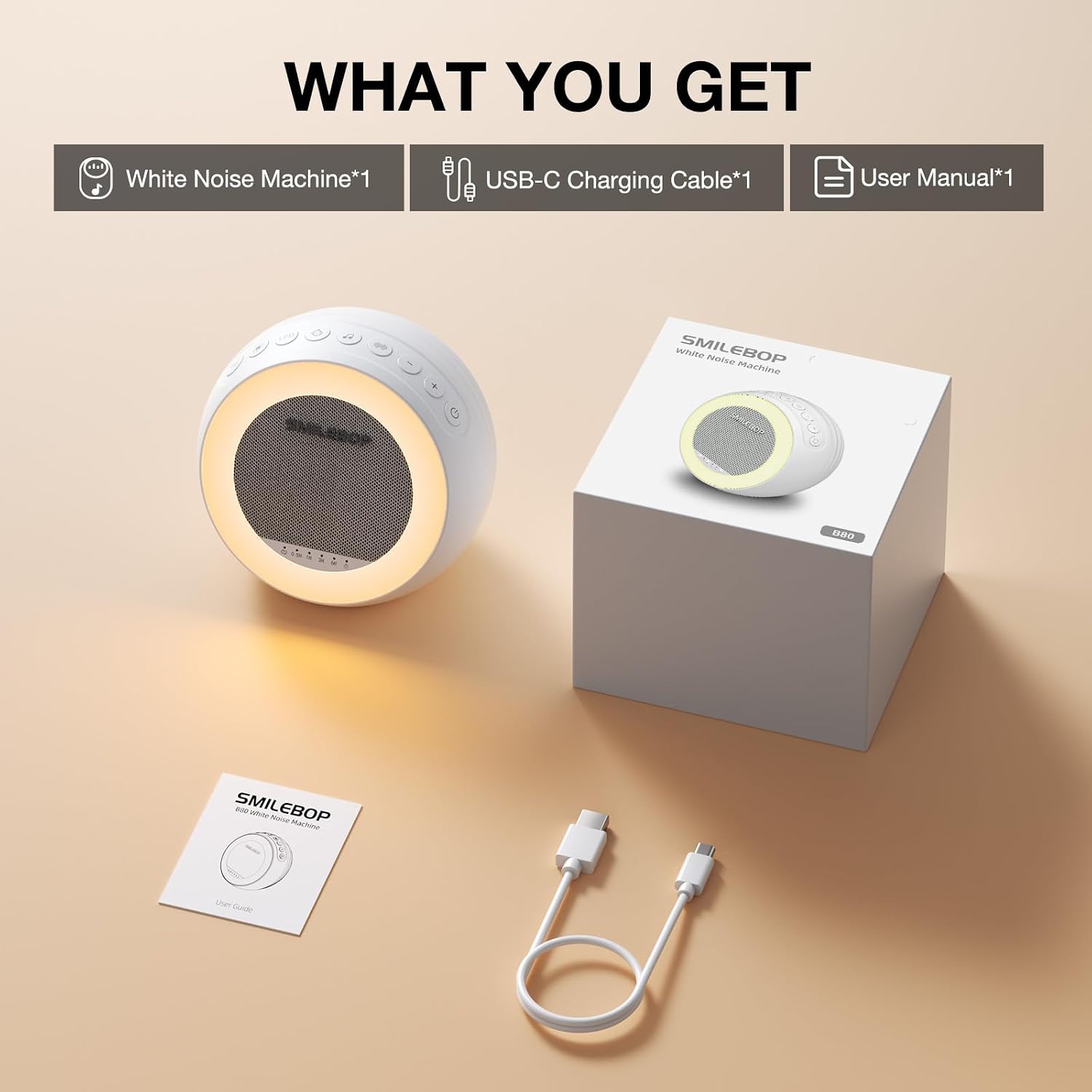 White Noise Sound Machine with Night Light, Portable Sound Machine for Baby and Adults with 10-Color Night Light, 32 Soothing Sounds & 5 Timer for Nursery, Home Office Privacy and Travel - Image 8