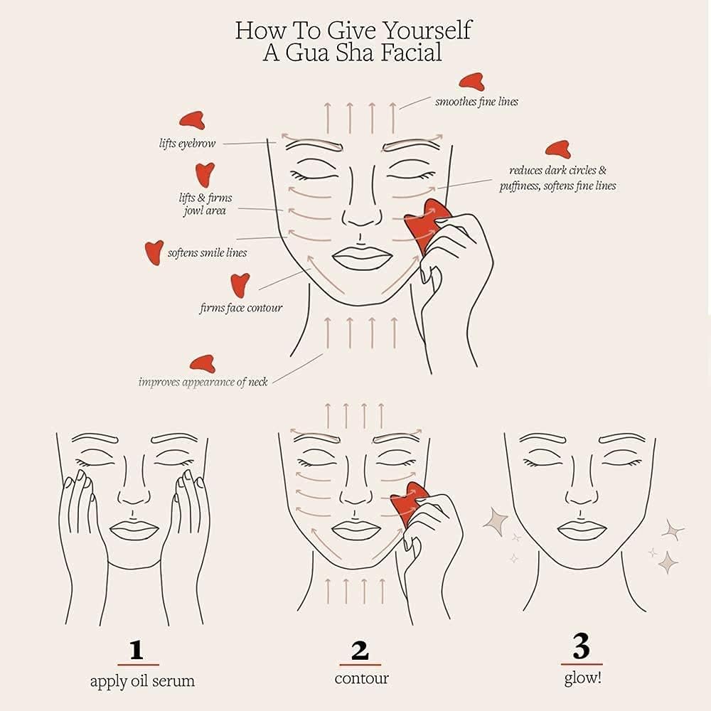 Gua Sha, Jade Stone Gua Sha Massage Tool, Guasha Tool for Face and Body Skin Massage. Gua Sha Set for Toxins Prevents Wrinkles for SPA Acupuncture, Therapy Trigger Point Treatment. - Image 8