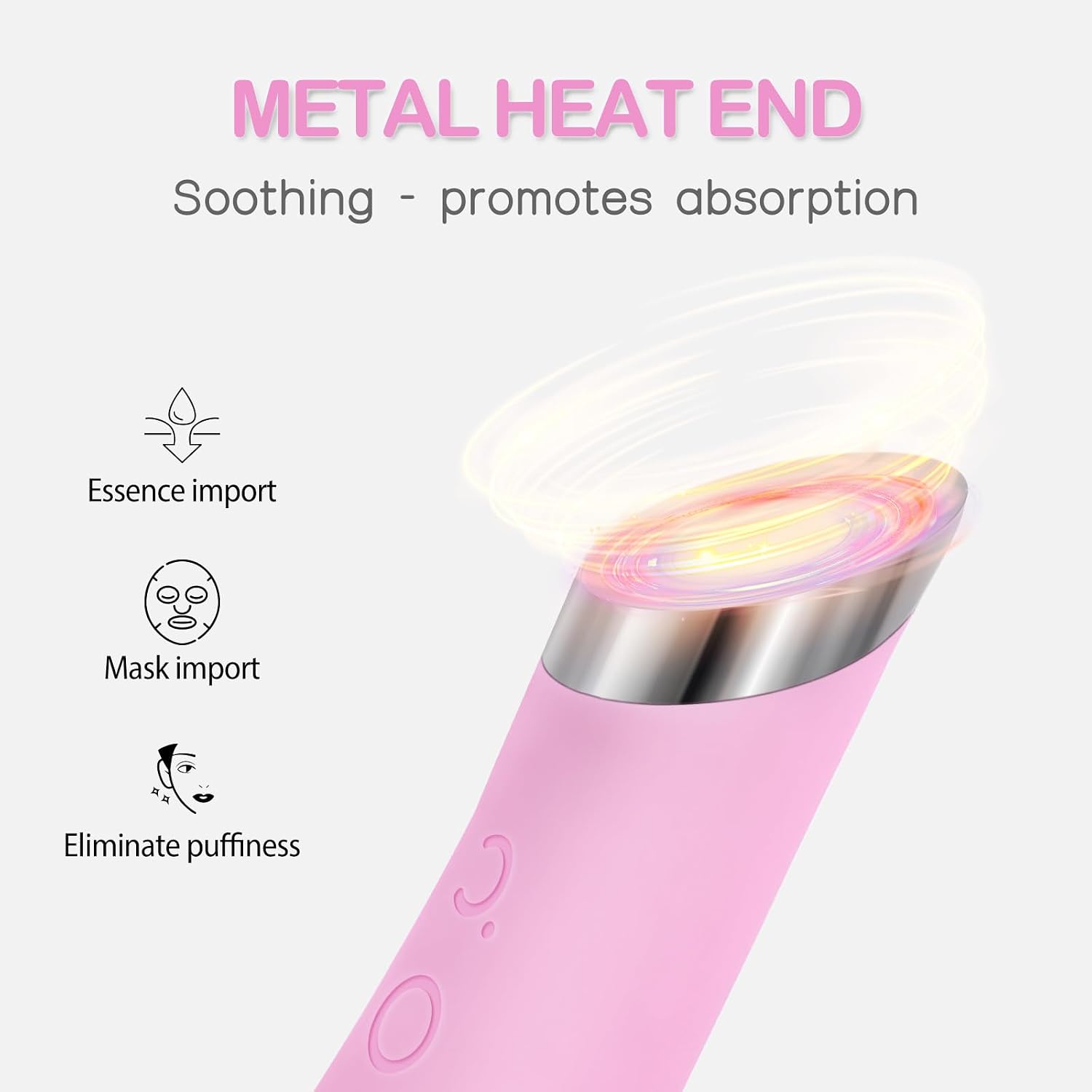 PRITECH Facial Cleansing Brush, Rechargeable Silicone Face Scrubber with Heat Massage End, Vibrating Exfoliator Scrubber for Deep Cleaning, Waterproof Face Brush for Women and Men (Pink) - Image 3