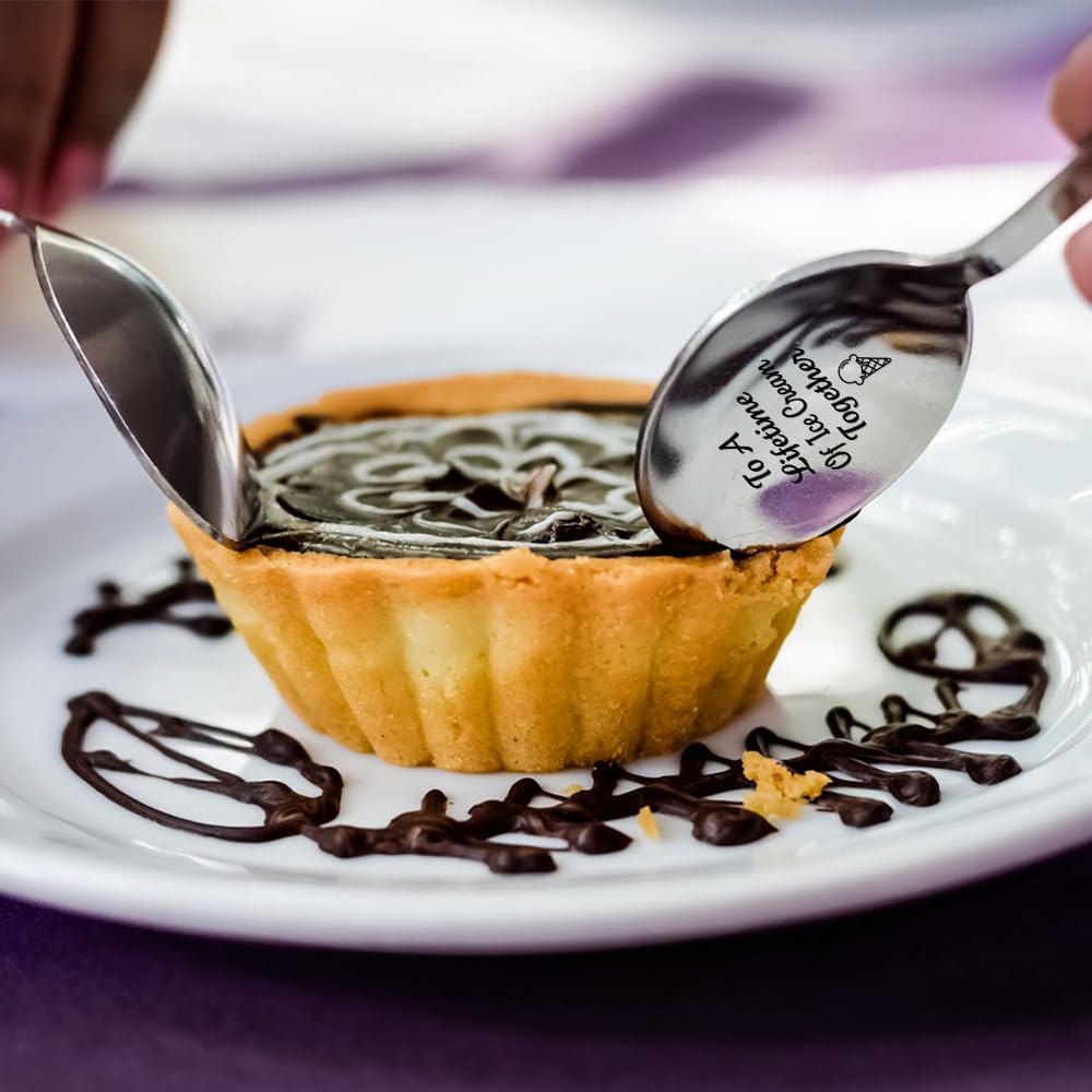 To A Lifetime of Ice Cream Together - 2 Pcs Spoon Set, His & Her Ice Cream Spoons, Perfect for Couples - Anniversary & Birthday Gifts - Image 4