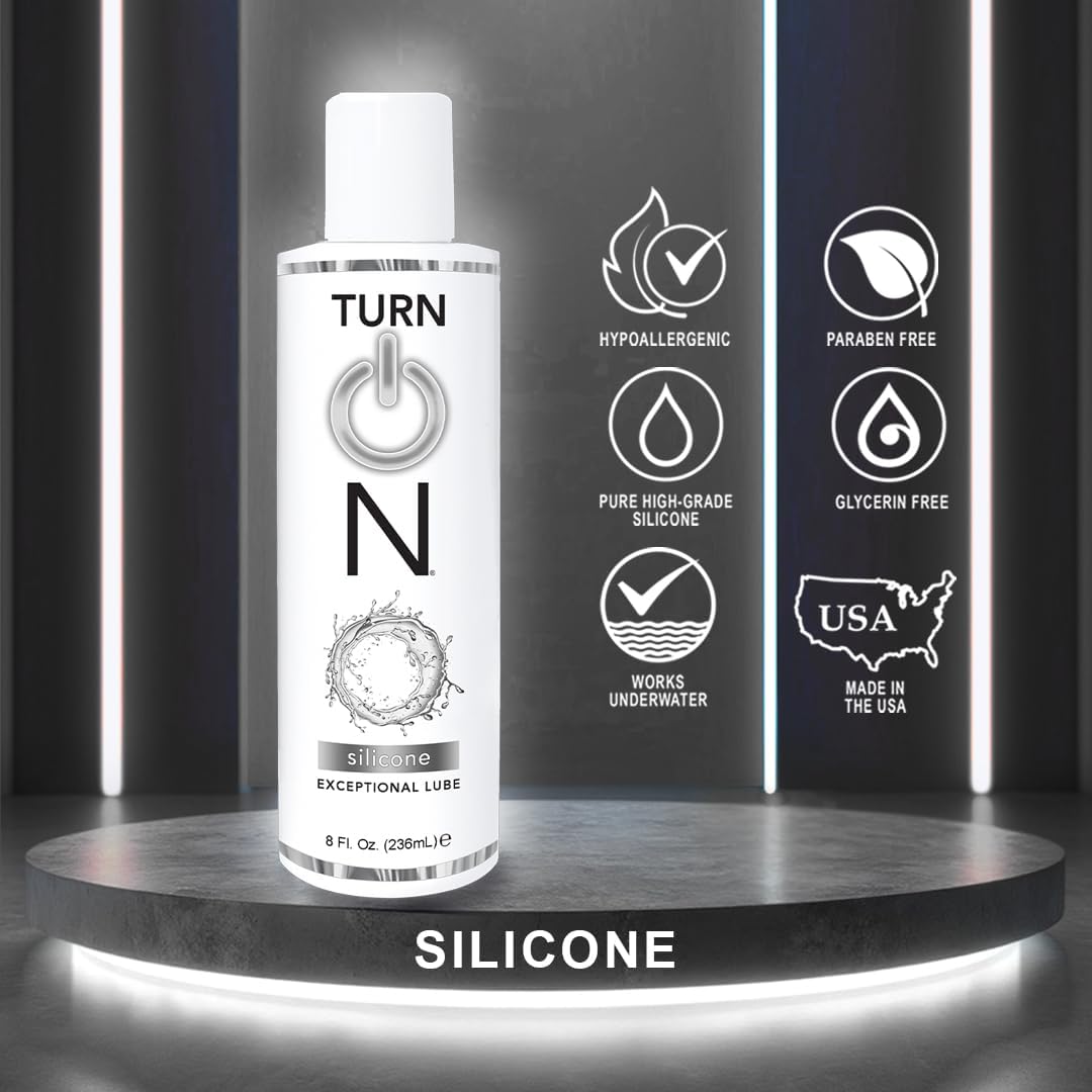Turn On Silicone-Based Premium Personal Lubricant | Long Lasting Performance, Ultra Slick & Silky Smooth, Condom Safe Lube for Men, Women, and Couples, 8 fl oz - Image 3