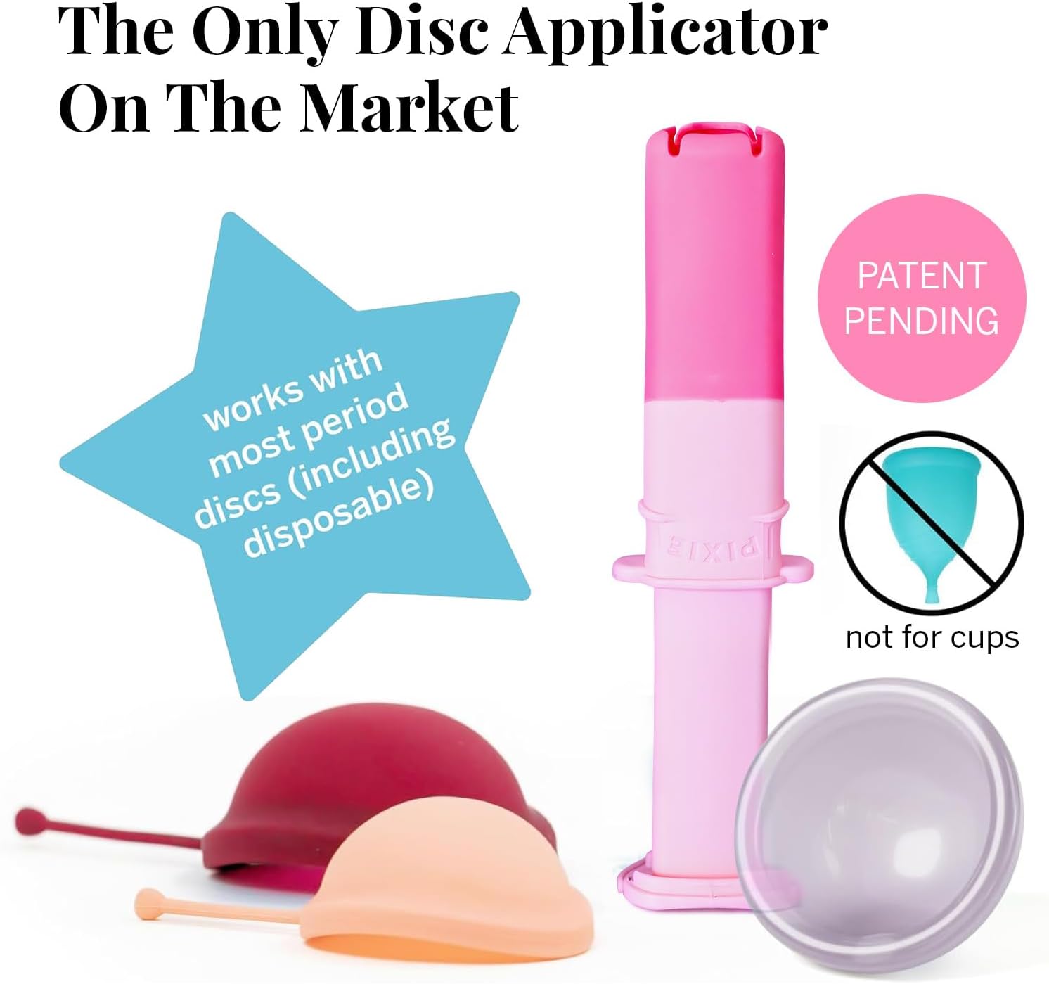 Pixie Menstrual Disc Applicator for Feminine Care - Inserts Like A Tampon - Every Woman Can Now Use Period Discs - Perfect for Long Nails - Self Sanitizer TPE Properties (Disc Applicator) - Image 3