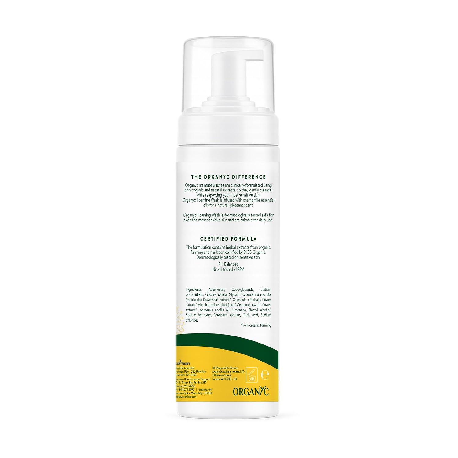 Organyc Intimate Foaming Wash for Women, Sensitive Skin Care, Certified Organic Ingredients, pH Balanced, Chamomile & Calendula, Gentle Daily Cleanser, 6.08 fl oz - Image 7