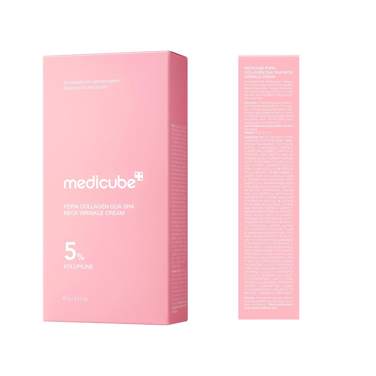 medicube PDRN Collagen Gua Sha Neck Wrinkle Cream - Firming, Contour Care | Built-In Gua Sha Massager with Volufiline 5% - For the Look of Fine Lines, Jawline, Neck, Décolleté, Korean Skincare, 3.17 oz - Image 9