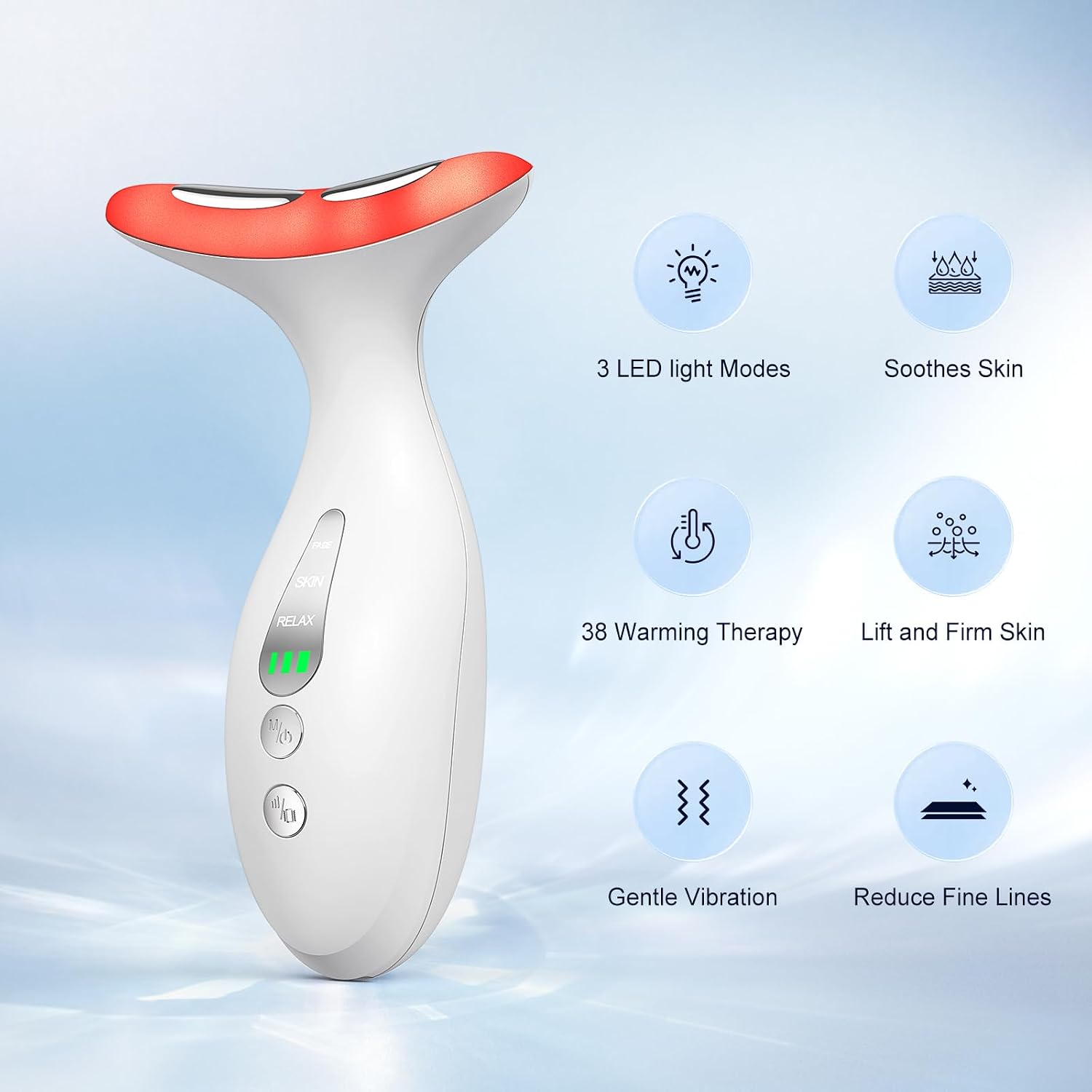 Neck Massager — Portable facial/neck massager with constant temperature heat therapy and vibration massage. USB rechargeable, three adjustable speeds. Relieves fatigue and aids in skincare absorption - Image 6