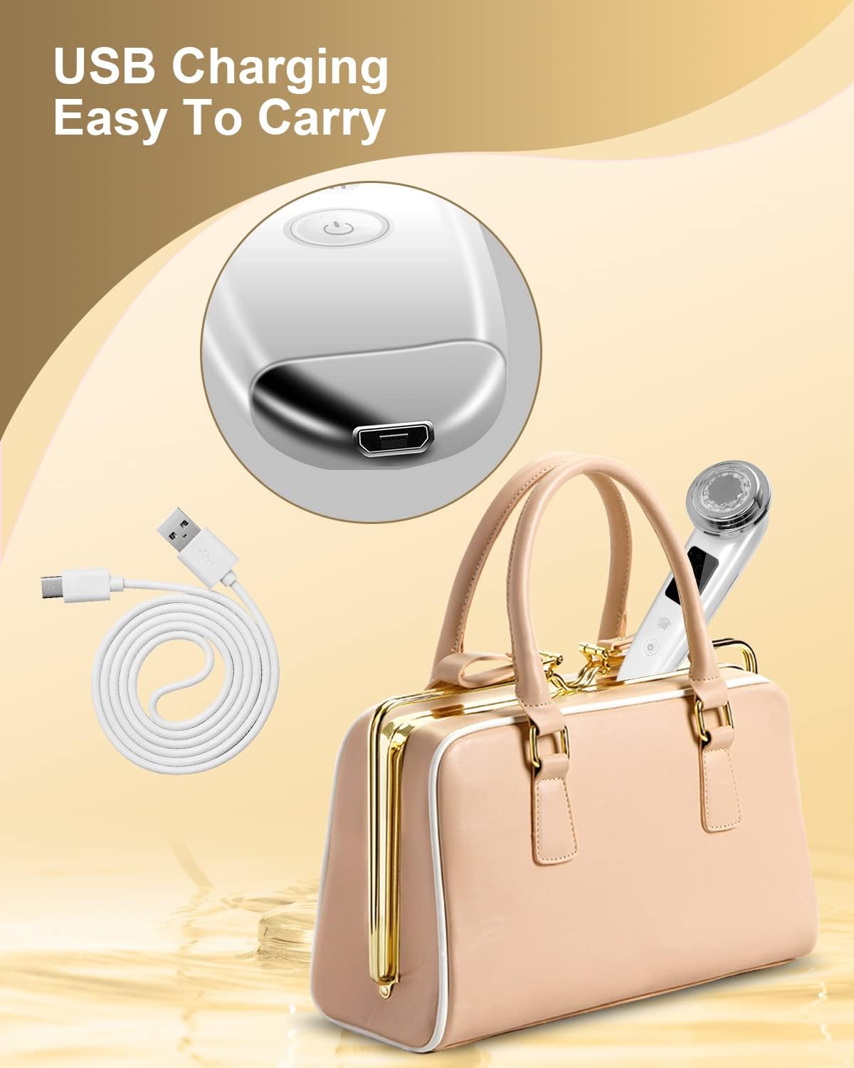 Face Massager Electric Face Lifting 4 in 1 Facial Massager Anti Aging Skin Tightening Firming Skin Care Tools (White) - Image 5