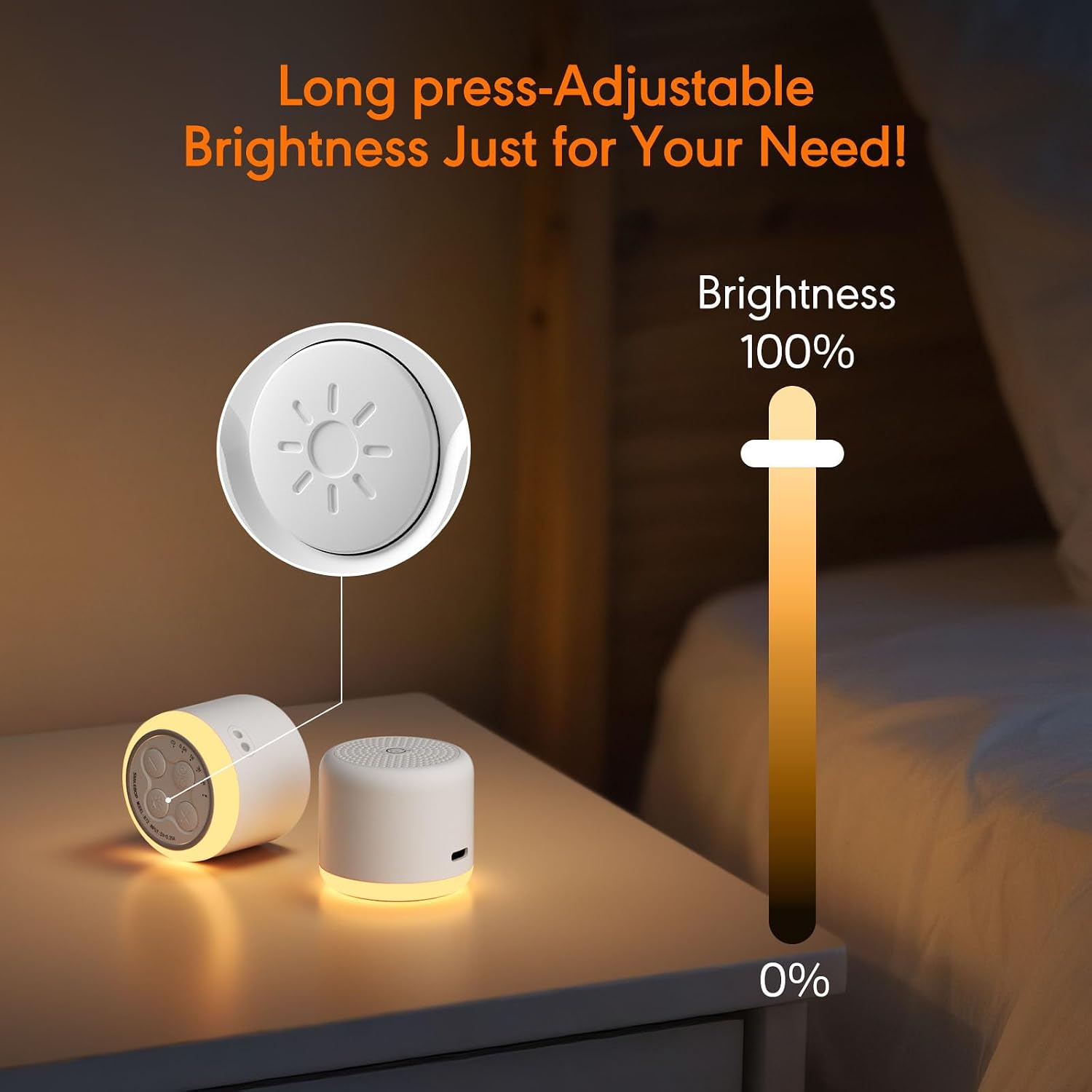 White Noise Machine with Night Light, 18 Soothing Sounds Portable Sound Machine for Baby Adults, Mini Travel Sound Machine for Sleeping with Memory Timer, Office Hotel Gift - Image 3