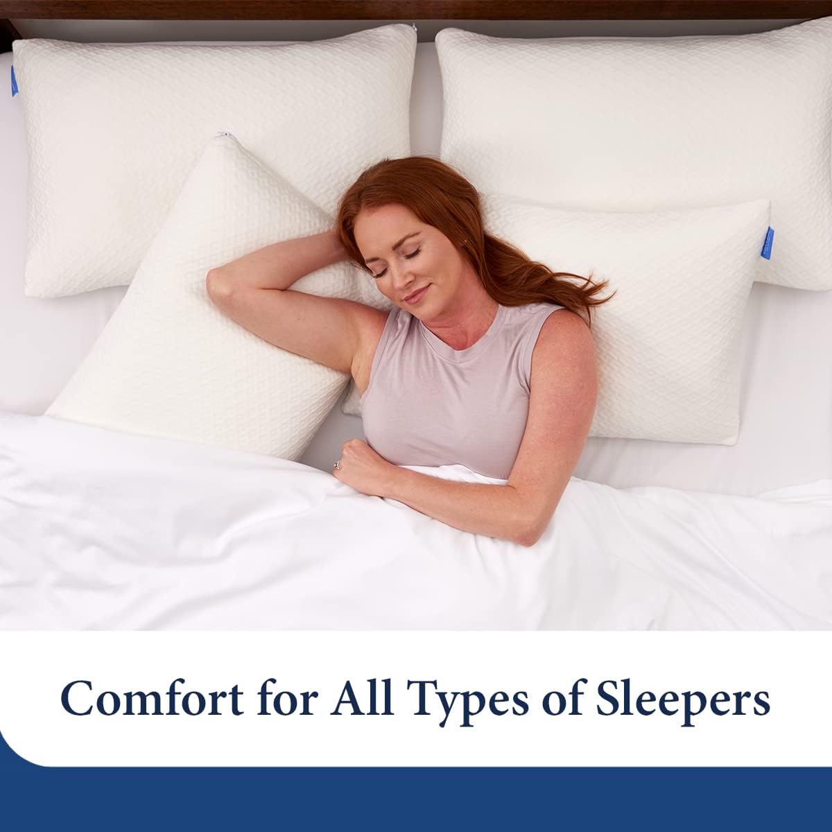 Cosy House Collection Luxury Rayon Derived from Bamboo Memory Foam Pillow | Adjustable & Removable Fill - Cool & Breathable Cover with Zipper for Side, Back, & Stomach Sleepers (King) - Image 2