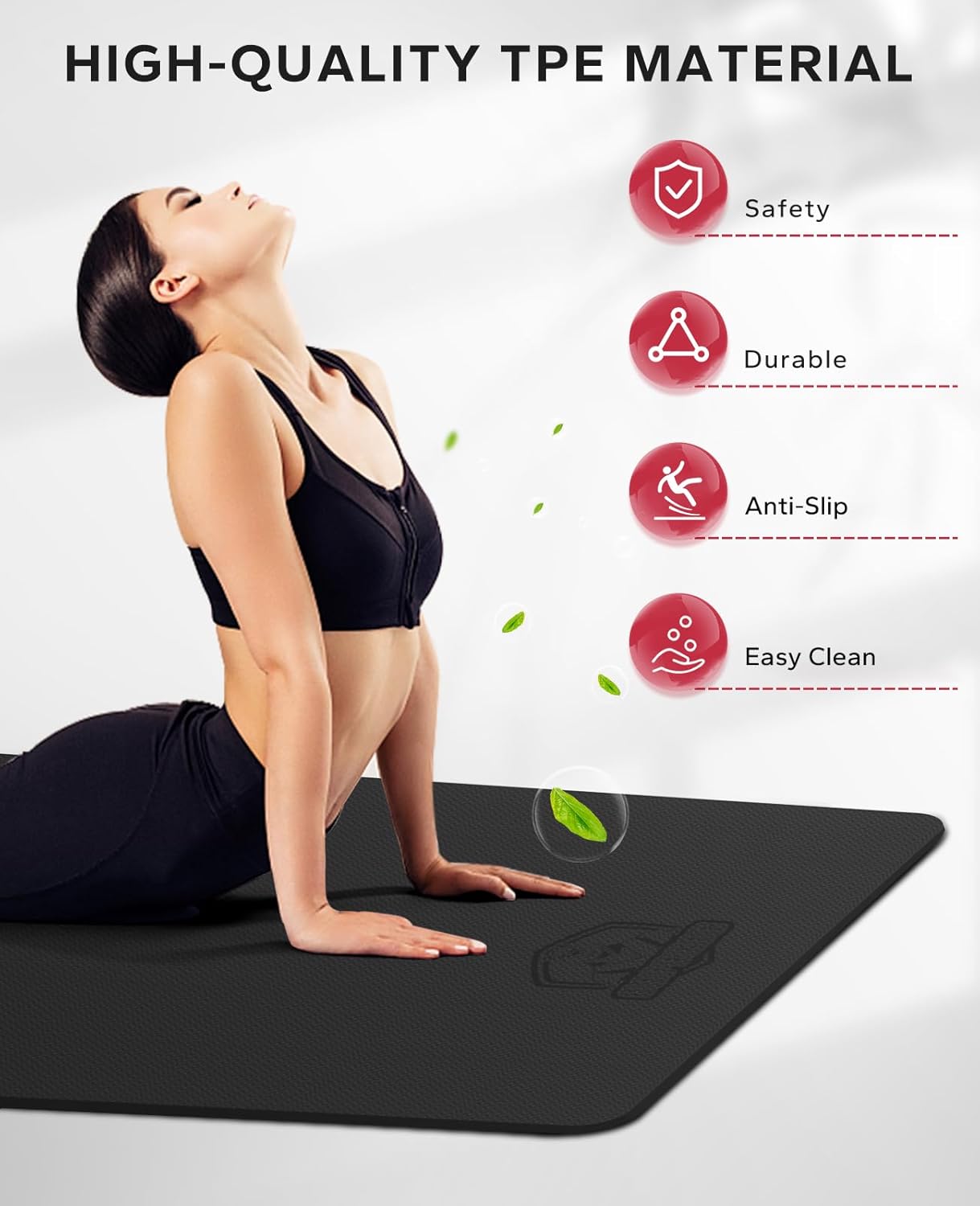 HAPBEAR Extra Large Yoga Mat - 72"x48"x6mm (1/4 inch), Non-Slip, Durable, Thick Wide Exercise Mat for Home Workouts, Yoga, Pilates, Stretching and Cardio Workouts - Image 5