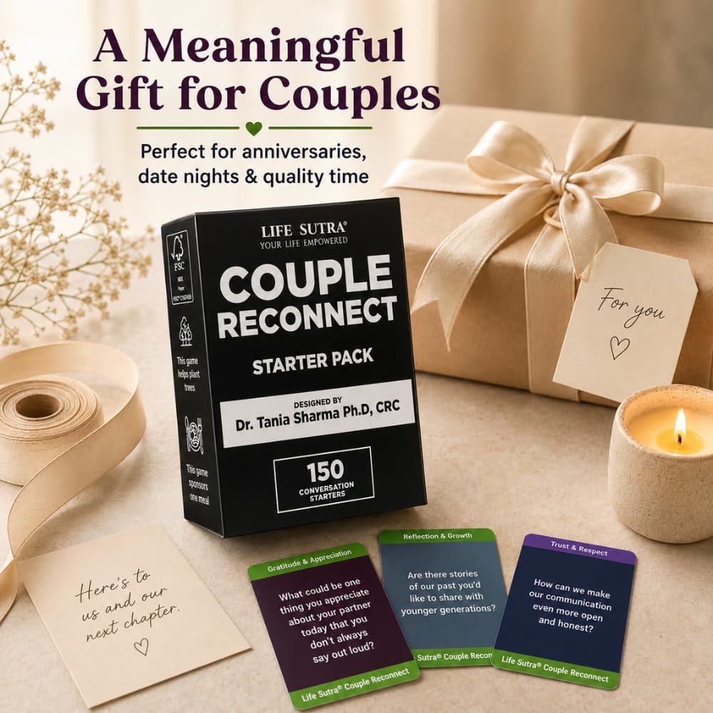Life Sutra Couple Reconnect Card Game, 150 Conversation Cards to Build Trust, Deepen Bond & Strengthen Communication, A Therapy-Inspired Game for Married & Mature Couples & Gift for Stocking Stuffer - Image 7