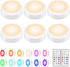 BLS LED Puck Lights with Remote Con...