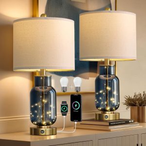 22″ Glass Table Lamps Set of ...