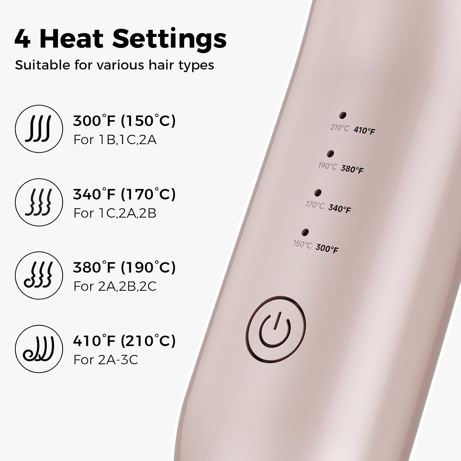 CARESKY® Cordless Curling Iron Brush, Rechargeable Battery Curling Iron with 200 Million Negative Ions, Portable Travel Curling Iron Brush, Cordless Heated Round Hair Curler Brush for Styles,Touch-Up - Image 3