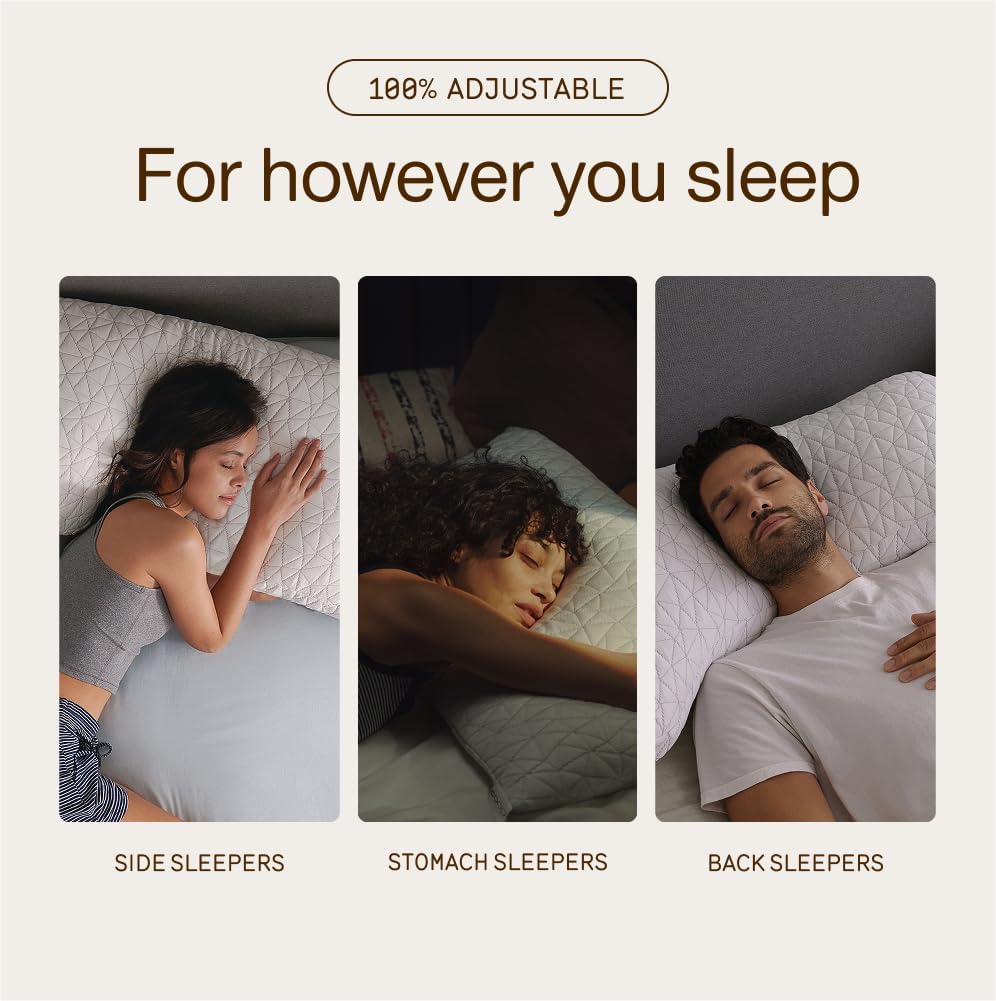 Coop Home Goods Original Adjustable Pillow, Queen Size Bed Pillows for Sleeping, Cross Cut Memory Foam Pillows - Medium Firm Back, Stomach and Side Sleeper Pillow, CertiPUR-US/GREENGUARD Gold - Image 4