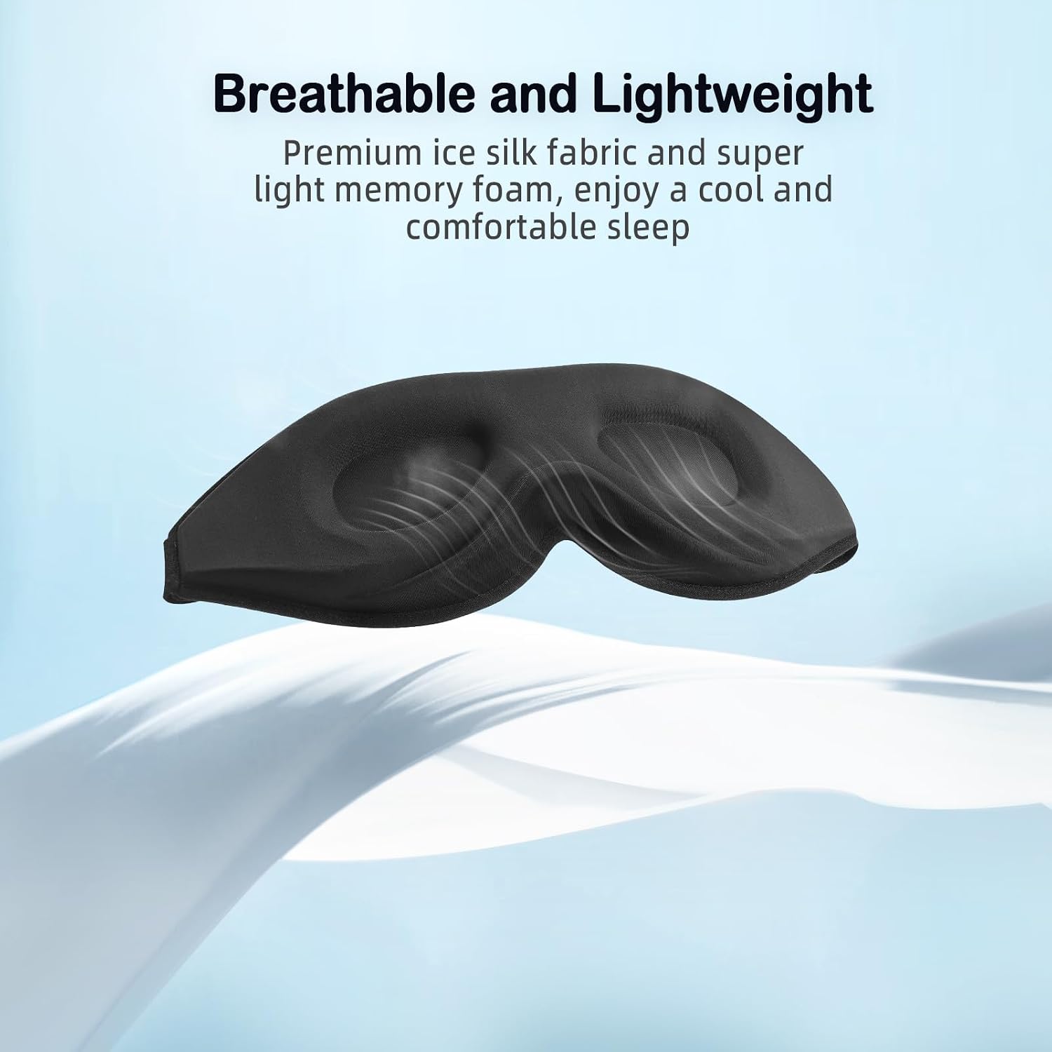 LitBear Sleep Mask for Side Sleeper Women Men, Eye Mask for Sleeping | Light Blocking 3D Contoured Sleeping Mask, Soft Breathable Sleep Eye Mask with Adjustable Elastic Strap for Travel, Black - Image 5