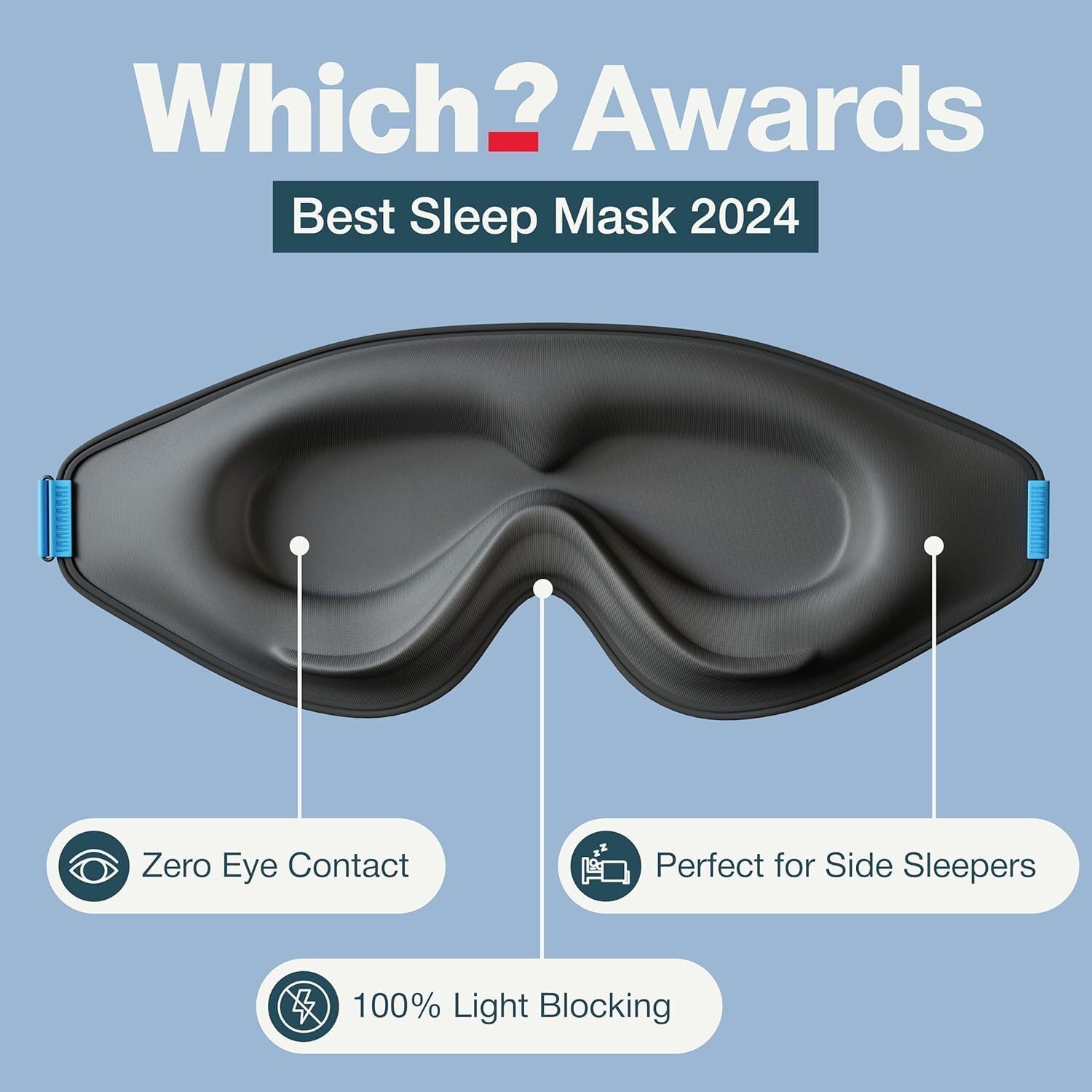 MyHalos® Sleep Mask for Men and Women, 3D Blackout Eye Masks for Sleep | Sleeping Mask, Blindfold, Zero Pressure, Breathable, Side Sleepers &Eyelash Friendly, Night & Travel Eye Mask (Black) - Image 5