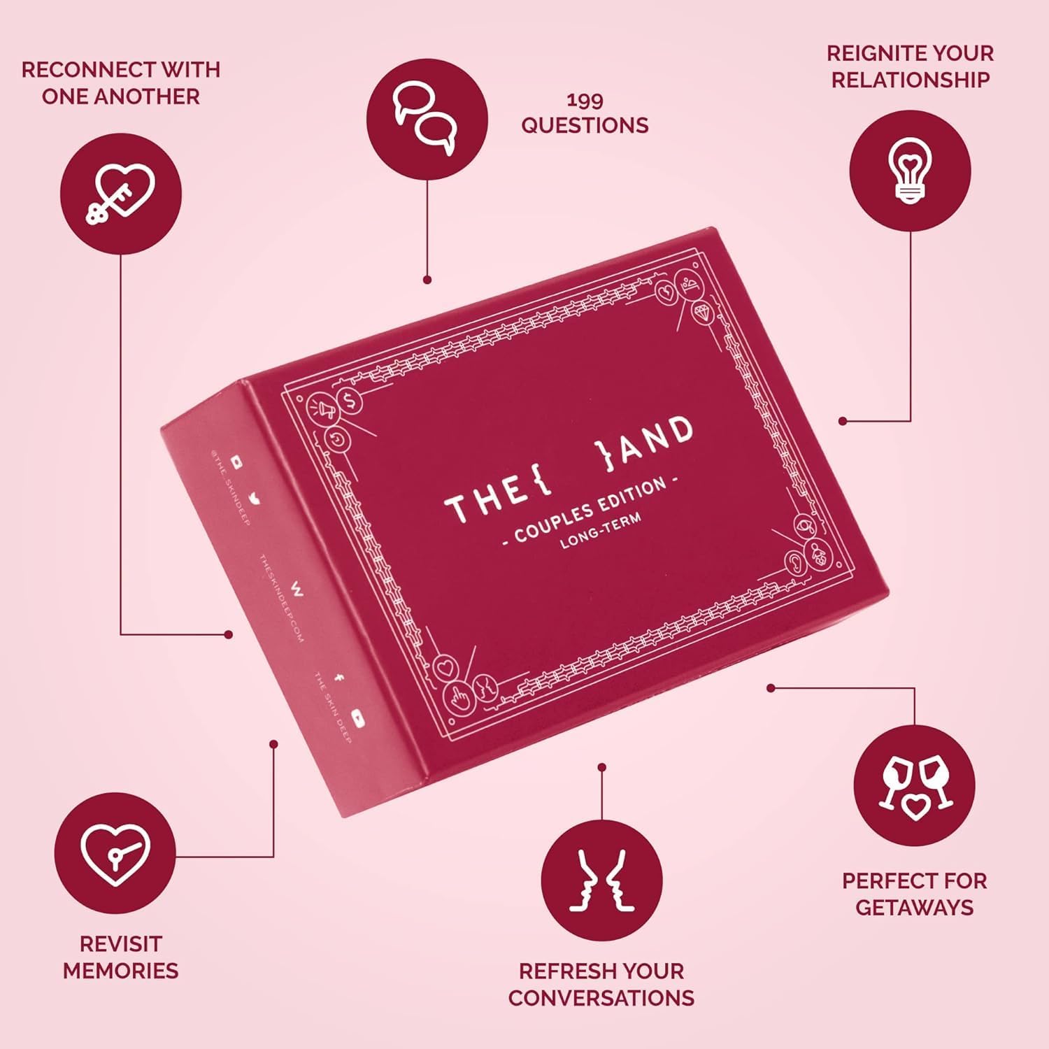 {THE AND} Long Term Couples Edition - 199 Meaningful Conversation Cards for Couples - Questions to Reconnect & Deepen Relationships - Couples Card Game to Reflect & Rediscover Love by The Skin Deep - Image 2