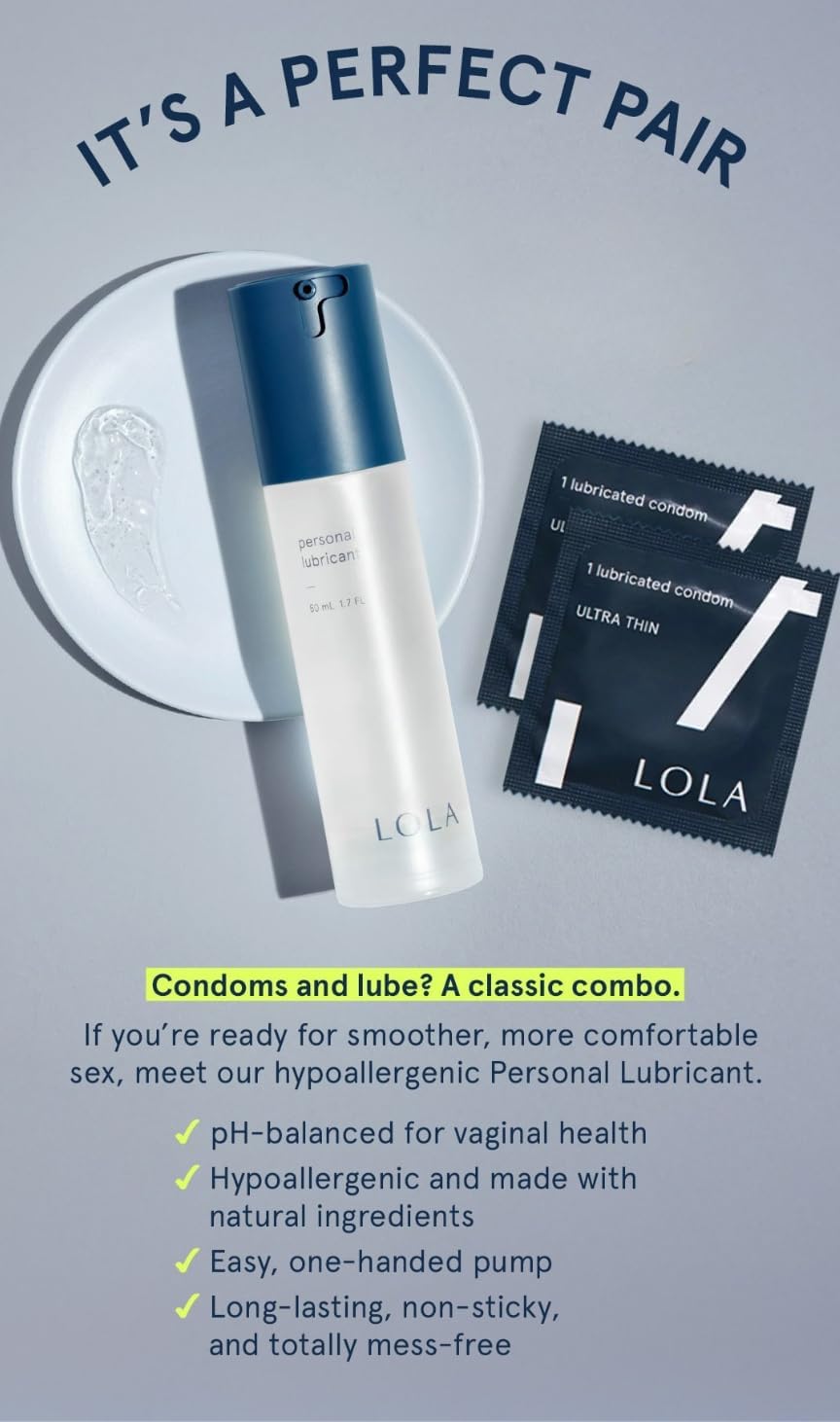 LOLA Large Ultra Thin Latex Condoms | Silicone Based Lube, For Sensitive Skin, Natural Rubber Latex, Vegan, 24 Count - Image 7