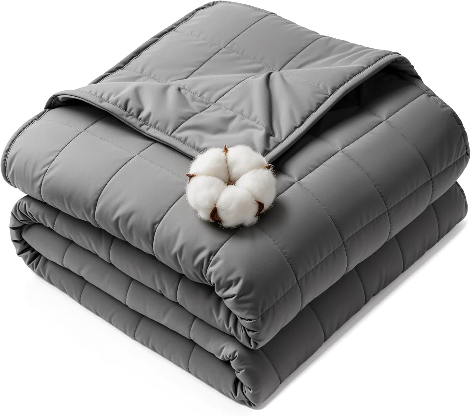 Weighted Blanket for Adults 20 LB 60” x 80” Queen Size Heavy Blanket | Weighted blanket featuring premium glass bead fill, balanced grid stitching, airy cotton, cool touch & deep sleep support