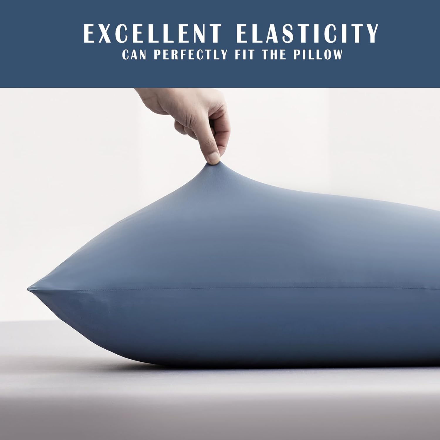 TELUS Cooling Body Pillow Case, Silky Soft Breathable Pillowcase with Envelope Close, Stay Cool All Night Pillow Cover for Hot Sleepers and Night Sweats, 20x54 Inch, Blue - Image 2