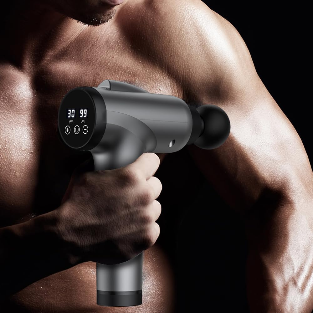 OLsky Massage Gun Deep Tissue 30 Speeds 9 Attachments Handheld (Grey) | Electric Muscle Massager, High-intensity Percussion, Massage Device for Pain Relief, Quiet and Powerful, Ideal for Recovery - Image 7