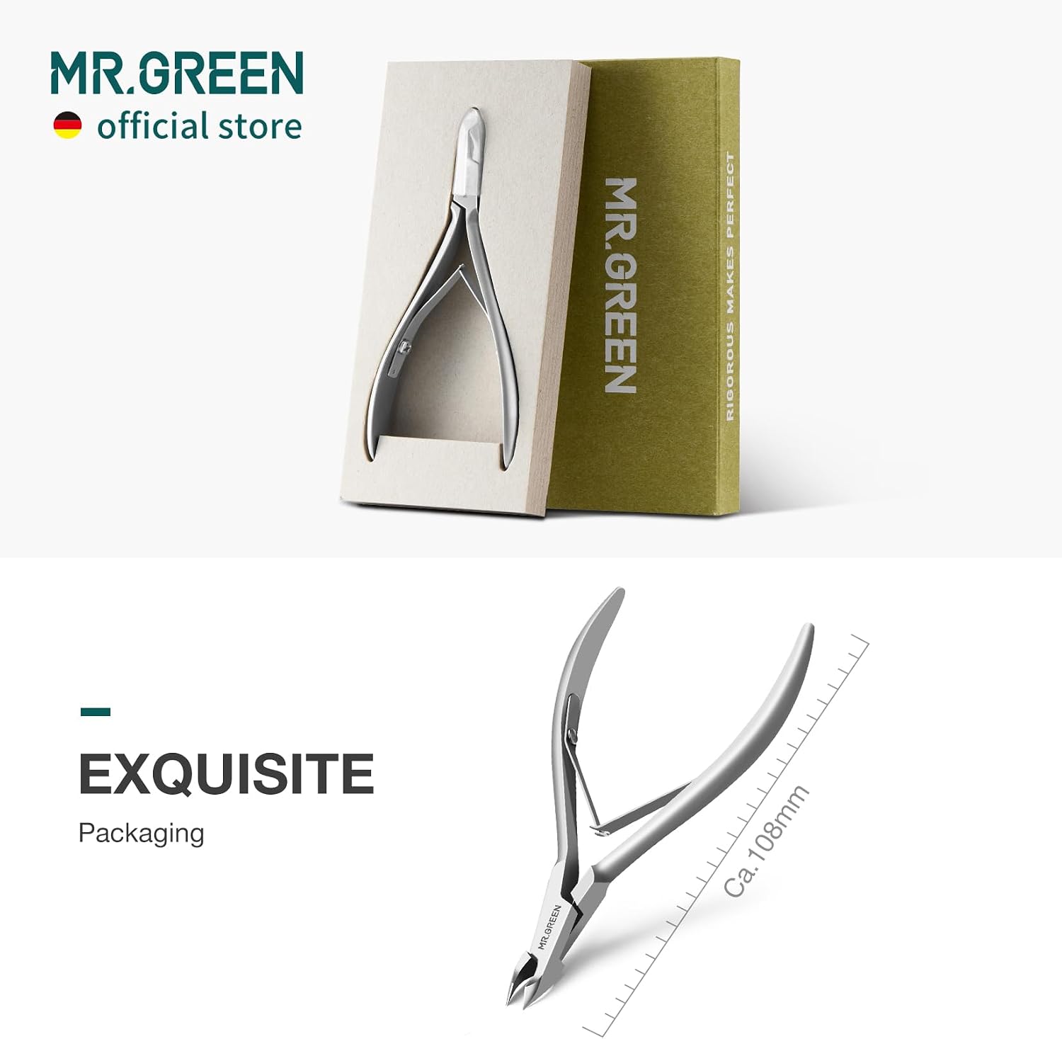 MR.GREEN Cuticle Nippers Nail Manicure Scissors Cuticle Clippers Trimmer Dead Skin Remover Stainless Steel Cutters Beauty Tool With Pusher (Mr-1028) - Image 7