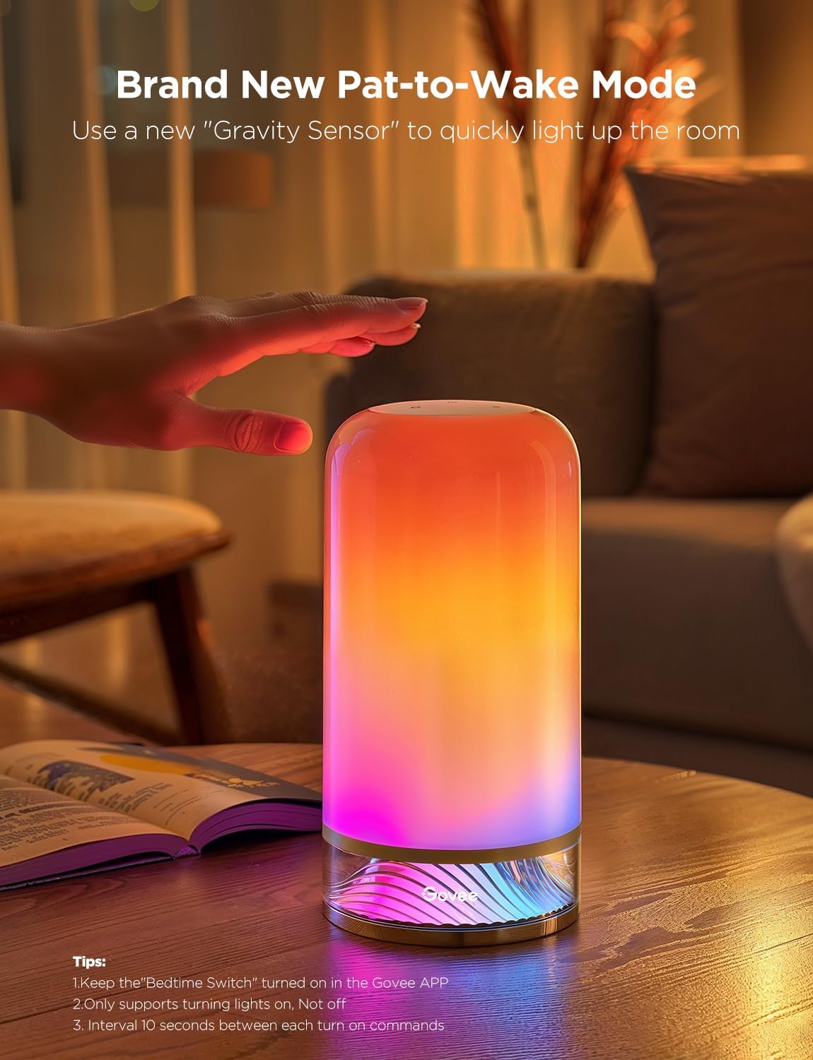 Govee RGBIC Smart Table Lamp 2, Touch Bedside Small Table Lamp (Corded) | LED Desk Lamp Compatible with SmartThings, Matter, Alexa, Nightstand Lamp for Bedroom Living Room Night Light, 64 Scene Modes - Image 4