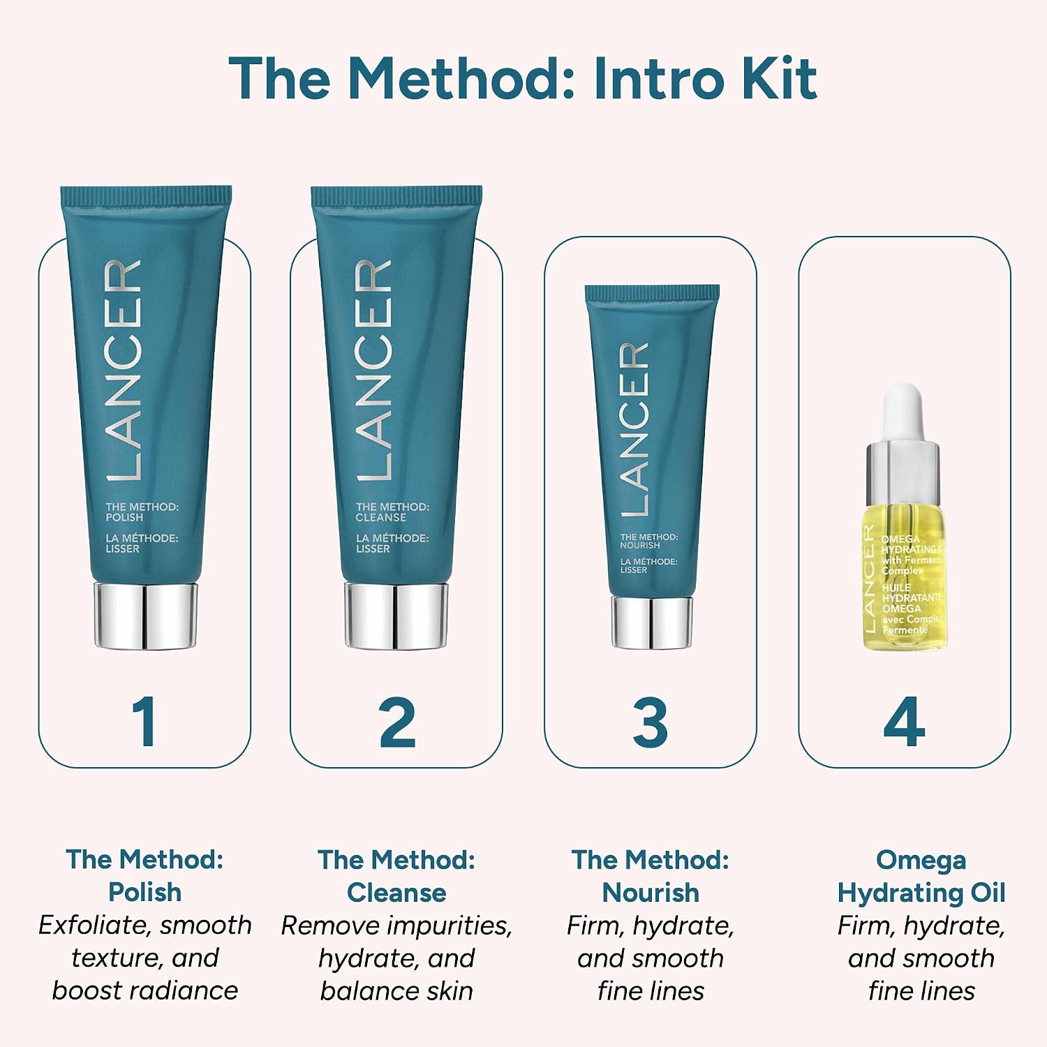 Lancer Skincare Intro Kit | Face Scrub, Cleanser, Moisturizer & Omega Oil | The Method Skincare Set | Face Polish, Face Cleanser, Anti Aging Moisturizer & Facial Oil | For Normal or Combination Skin - Image 8