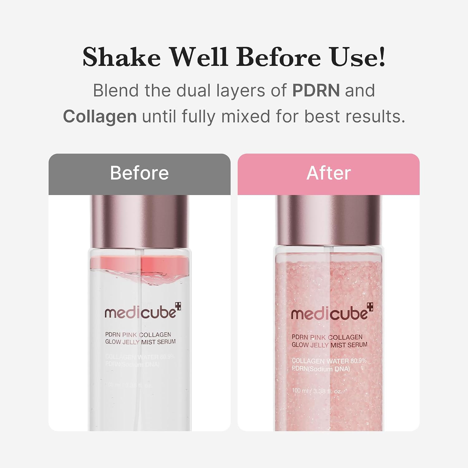 medicube Jelly Mist Serum with Pink PDRN Collagen, 3.38 fl.oz | Dual-Texture Glow Spray with Niacinamide, Glutathione, Hyaluronic Acid, Ceramide - Hydration, Radiance, Plump-Looking Skin - Image 6