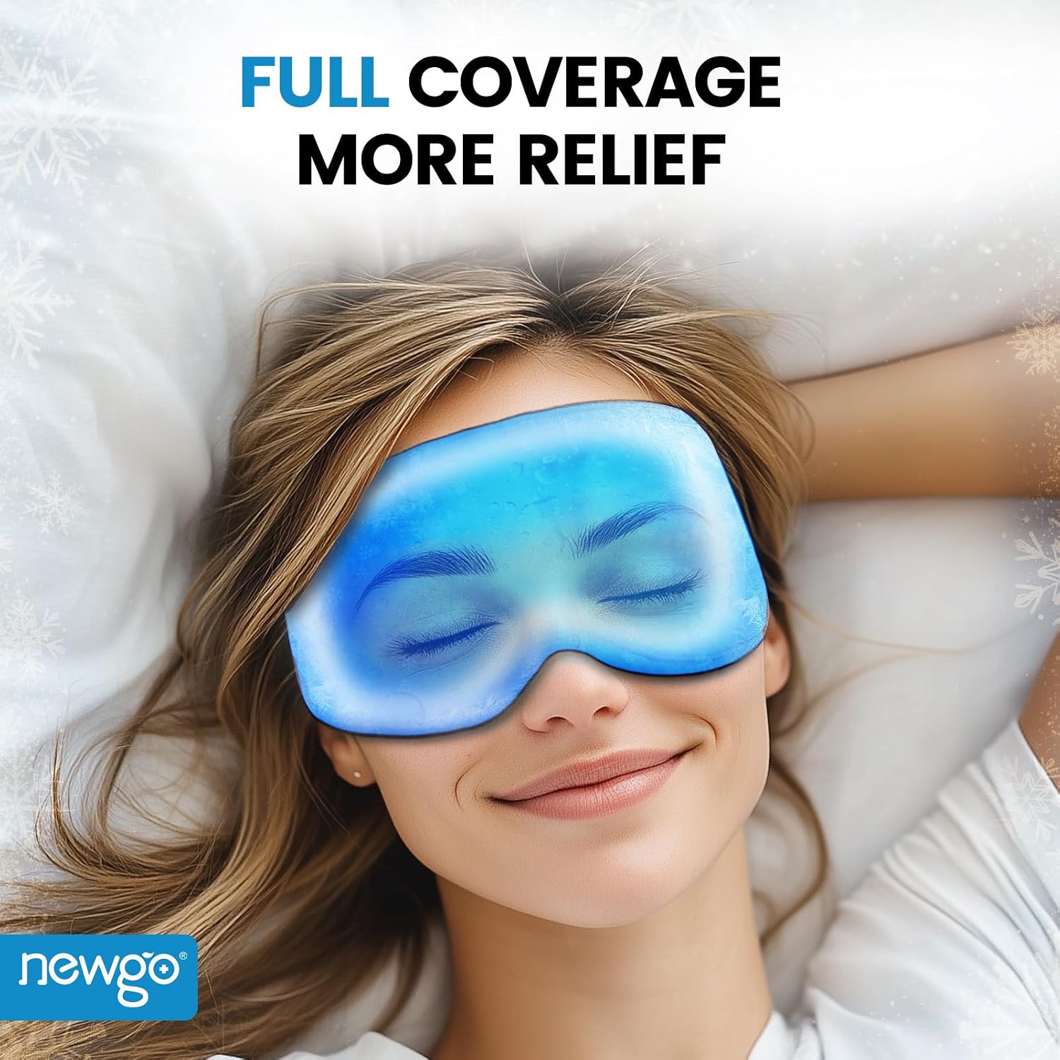NEWGO 3D Cooling Eye Mask, Weighted Eye Mask for Sleeping, Black | Hot Cold Therapy Blackout Mask for Puffiness, Dark Circles, Headache, Stress Relief, Travel, and Gift - Image 2