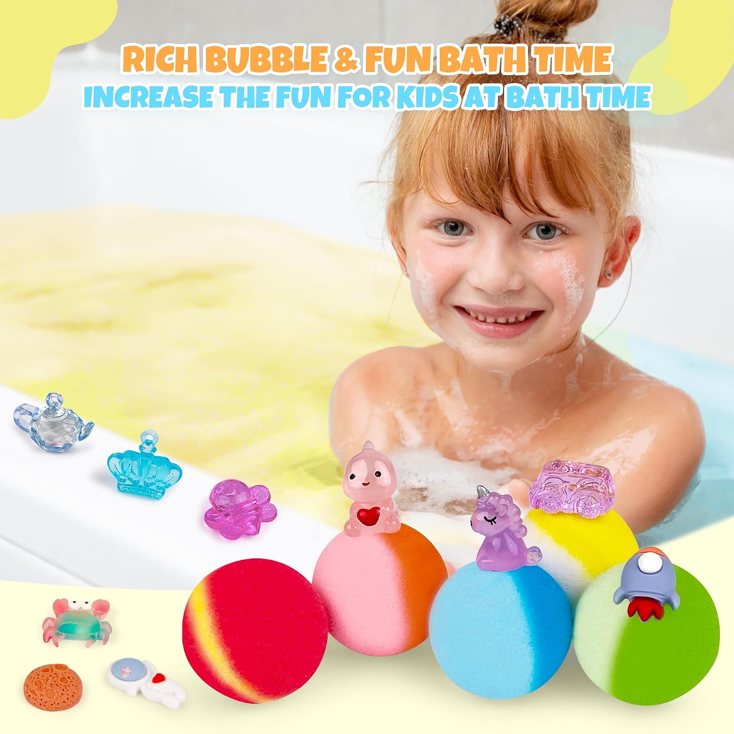 48pcs Bath Bombs for Kids with Toy Inside, Organic Colorful Bubble Bath for Kids Safe, Best Birthday, Party, Easter Bath Bombs Gift Set for Girls and Boys - Image 4