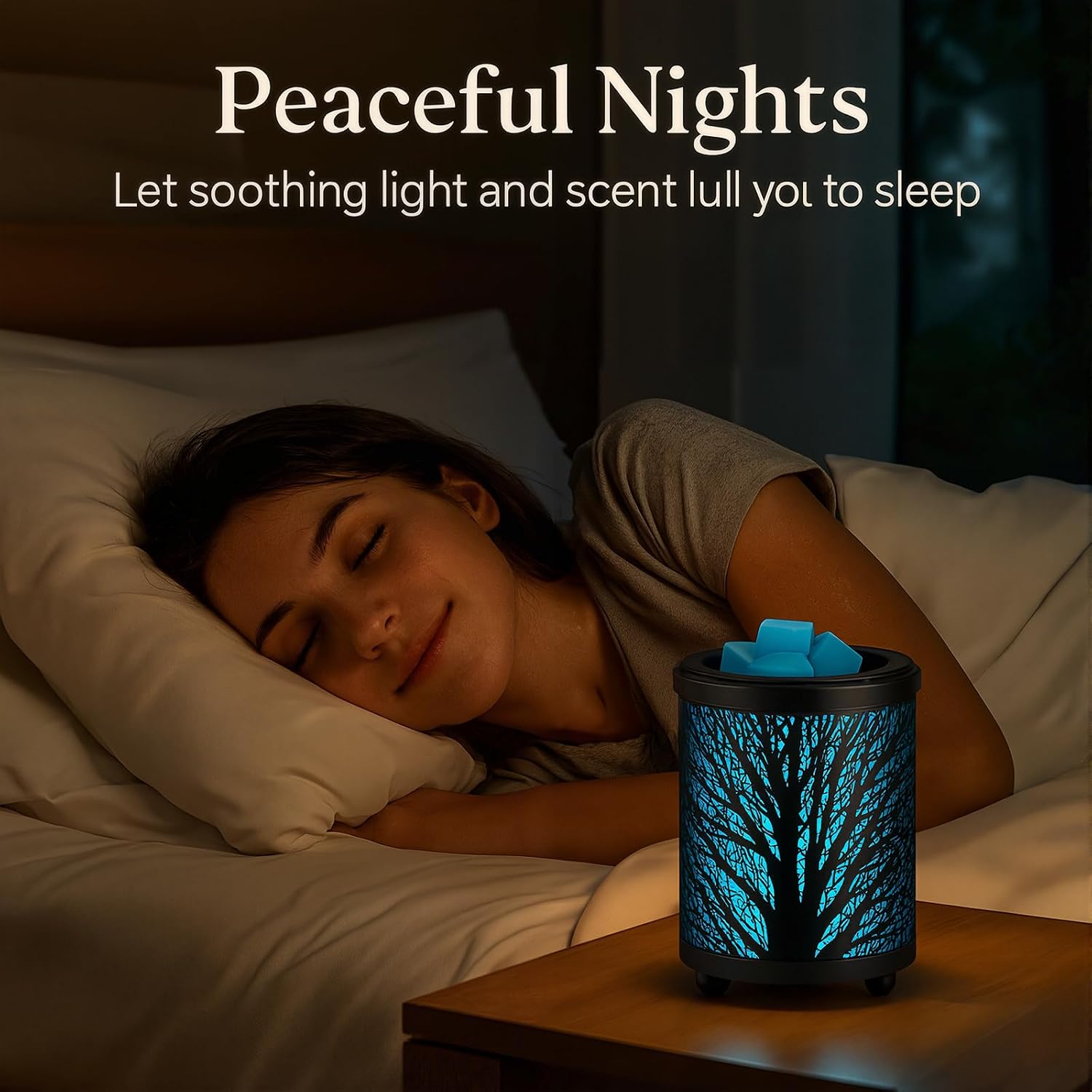 Leyoue Electric Wax Melt Warmer PTC Heating Plate with 7 Colors LED Changing Light Wax Warmer Fragrance Warmer for Home Office Gifts & Decor(Black Forest) | Fragrance Warmer Lamp, Electric Wax Heater for Scented Wax Cubes, Home Decor & Gift Choice - Image 7