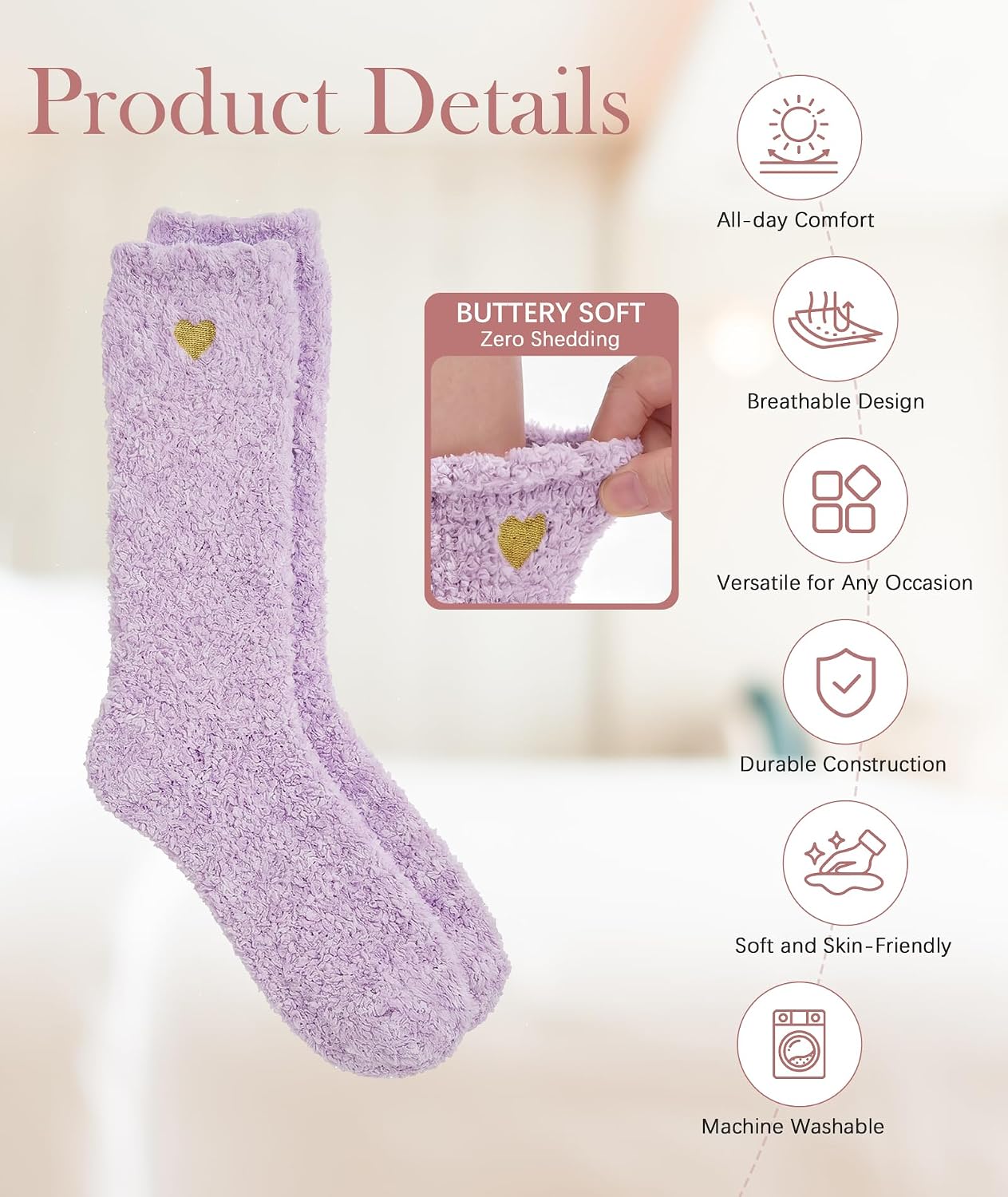 Fuzzy Socks for Women in Gift Box,Gifts for Women with Thinking of You Wrap | Ready to gift no extra wrapping; Gifts for women/ mom/ friend/ bridesmaid/ teacher/ self care/ get well/ sympathy/ postpartum - Image 4