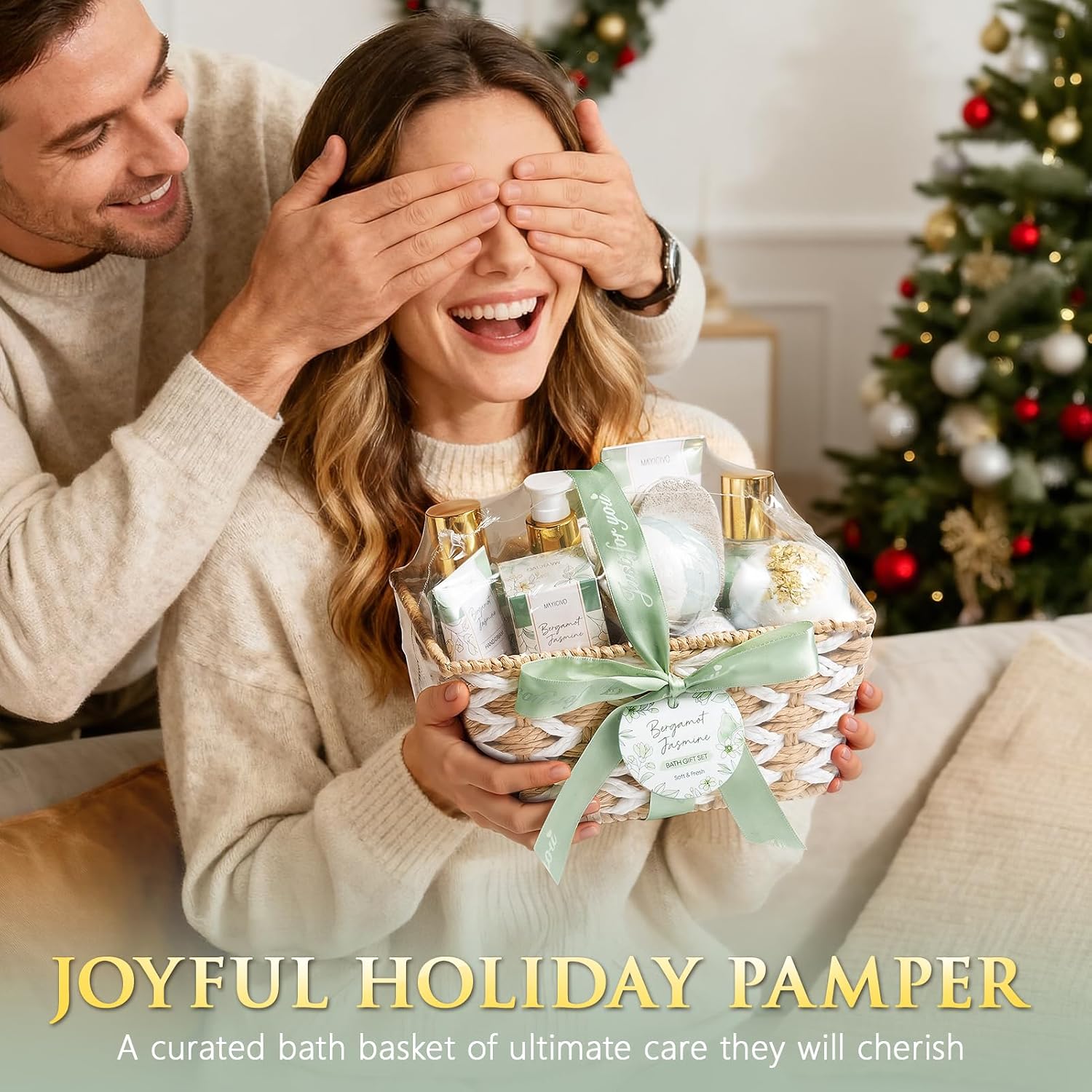 Birthday Gifts for Women Spa Gift Baskets Bath Set for Women Self Care Kit | Bergamot Jasmine Bath and Body Kit Care Package, Christmas Anniversary Gifts for Women Mom Her Wife Girlfriend Friend Sister - Image 3