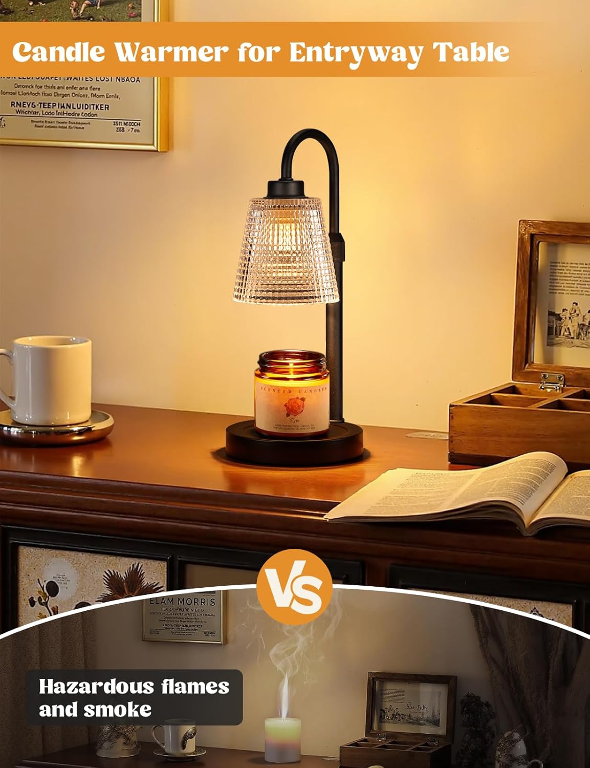 Innqoo Candle Warmer Lamp with Timer, Dimmable Candle Warmer for Jar Candles, Height Adjustable Wax Melts Warmer, Birthday Gifts for Women Mom, House Warming Gifts New Home Decor | Dimmable Candle Warmer for Jar Candles, Height Adjustable Wax Melts Warmer, Room Decor House Warming Gifts New - Image 5