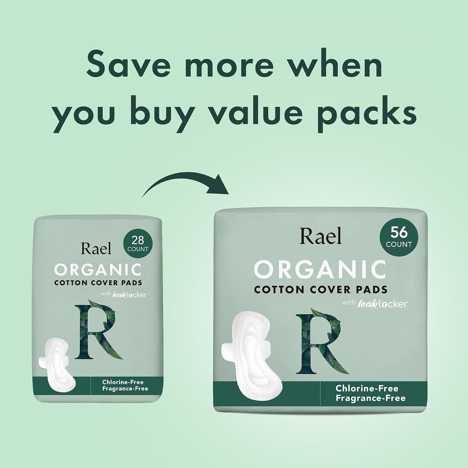 Rael Organic Cotton Cover Sanitary Pads for Women Moderate (Regular, 28 Ct) | Ultra Thin Period Pads with Wings, Regular Absorbency, Unscented, Chlorine Free, Period Essentials, Feminine Care - Image 5