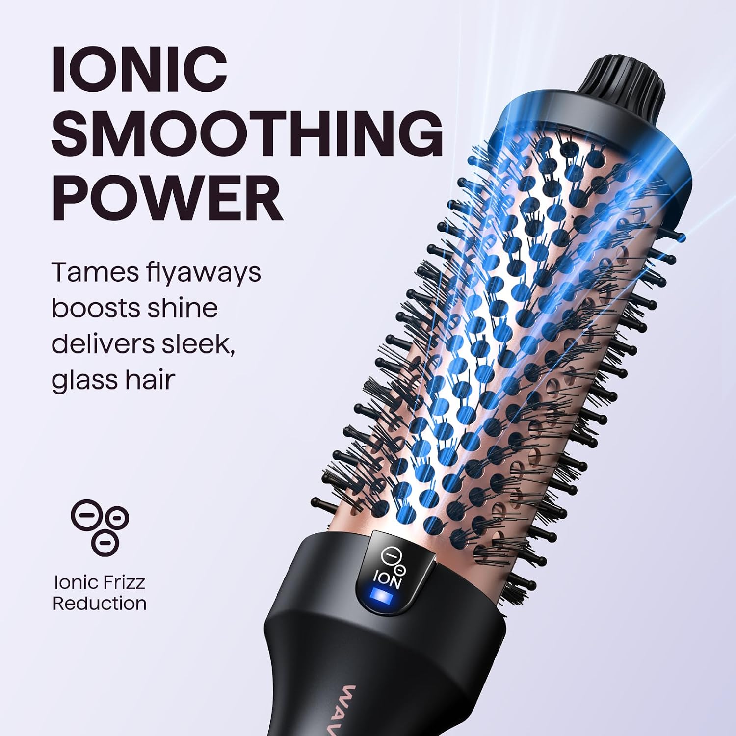 Wavytalk Thermal Brush Blowout Boost 1.5″ Heat Round Brush for Blowout Look | Negative Ion Technology, Tourmaline Ceramic, 5 Temperature Settings Dual Voltage, Less Damage, Rose Gold - Image 3