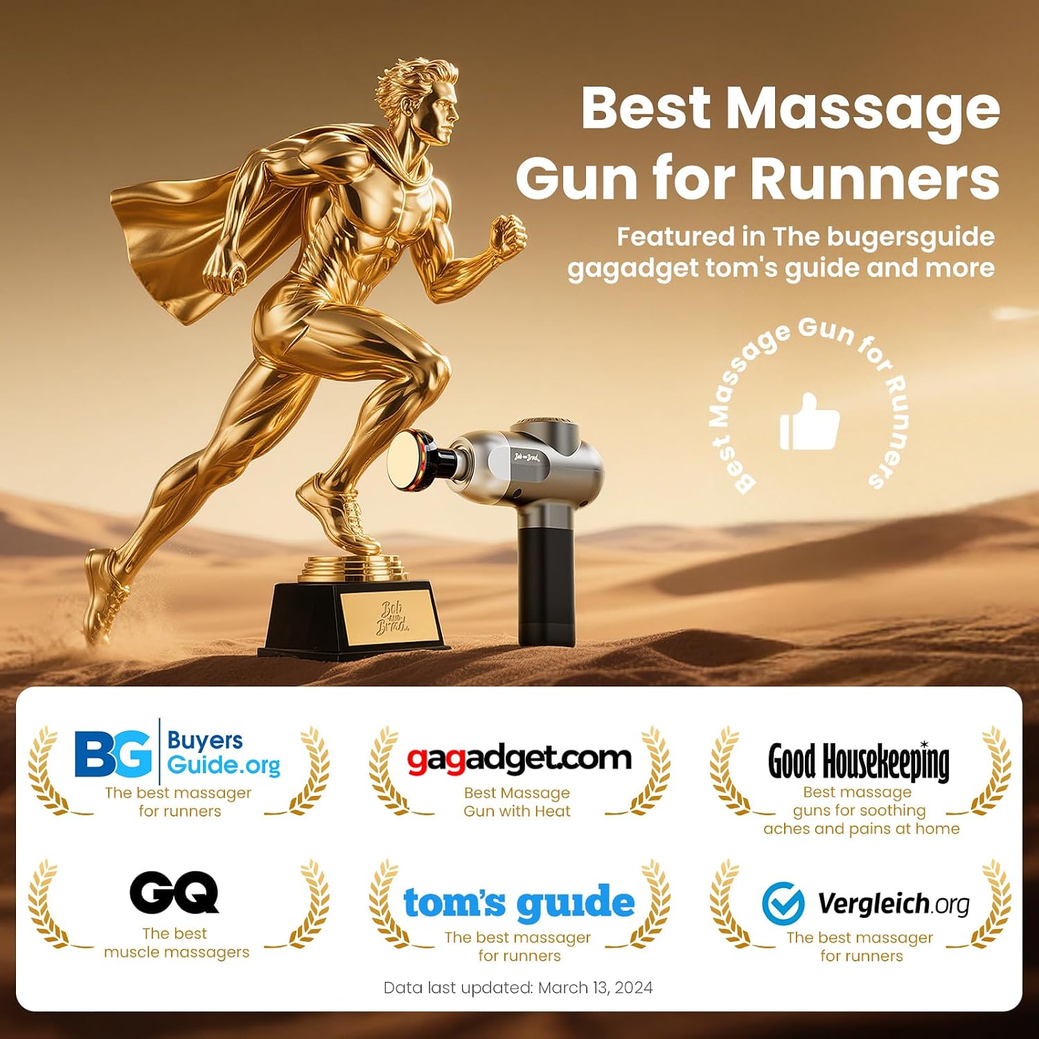 BOB AND BRAD C2 Plus Massage Gun with Heat, Deep Tissue Percussion FSA Massager Gun for Athletes & Pain Relief, Electric Handheld Back Neck Shoulder Muscle Massager, HSA Eligible Gift - Image 6
