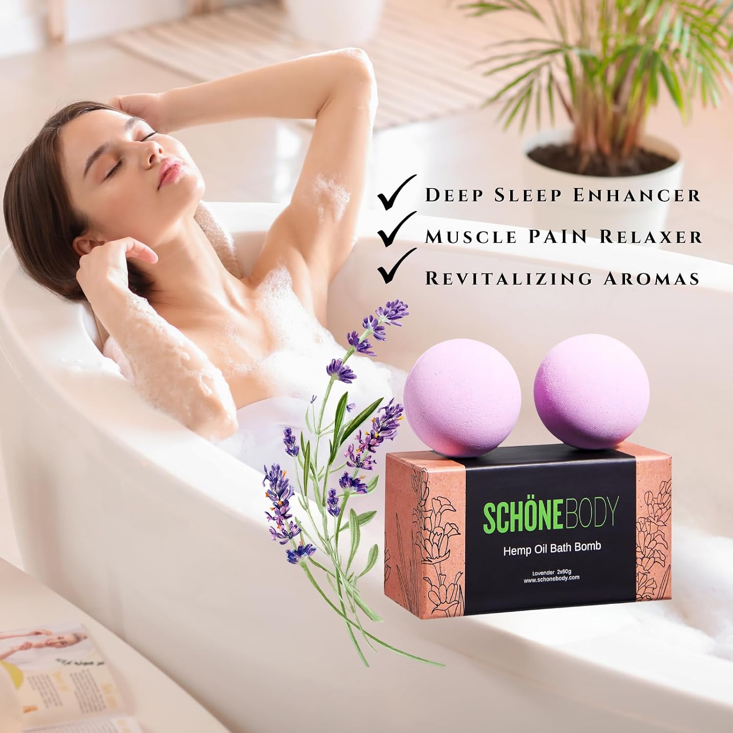 Hemp Oil Bath Bombs | Bath Bomb, 2 Pack Fizzy Spa Gift Natural Hemp Oil Extract and Lavender Essential Oils Bath Gift for Moisturizing Dry Skin, Relaxing, Bubble Bath for Gifts Idea for Men Women - Image 6