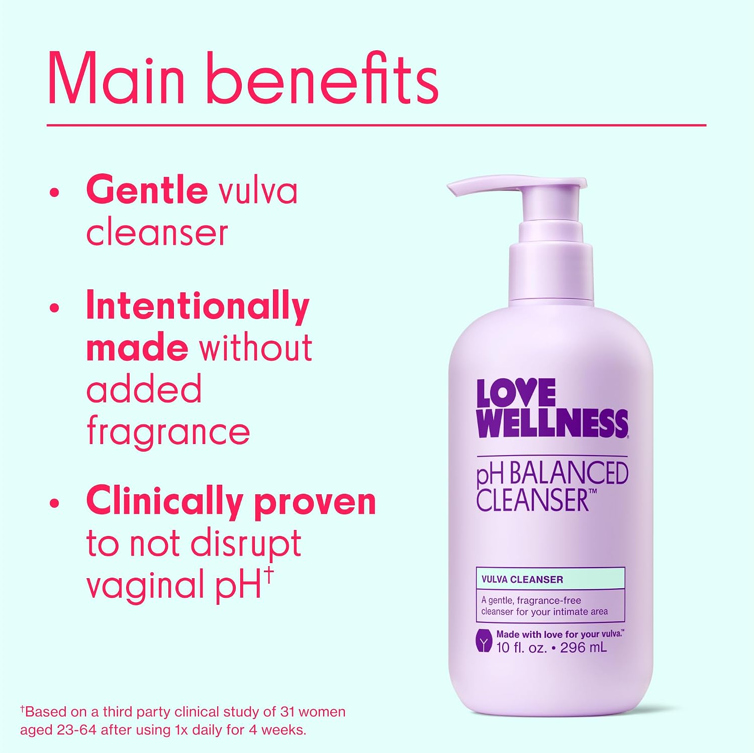 Love Wellness | pH Balanced Feminine Wash | Fragrance-Free | 10 Fl Oz | Aloe vera, Calendula, Carrageenan, Non-irritating, Gentle formula, Sensitive skin, Intimate hygiene, Daily use - Image 4