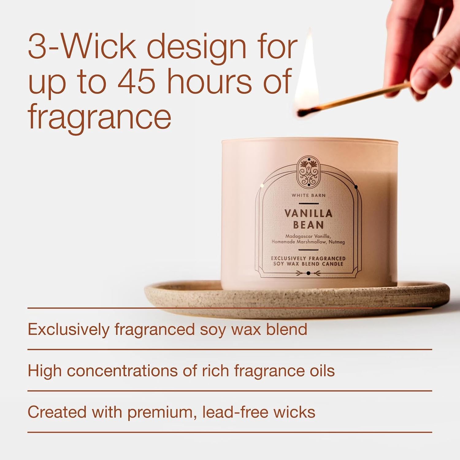Bath & Body Works Vanilla Bean 3-Wick Candle - Scented Candle for At-Home Use - Long-Lasting, Room-Filling Fragrance - High Fragrance Oil Concentration - Soy Wax Blend - Image 4