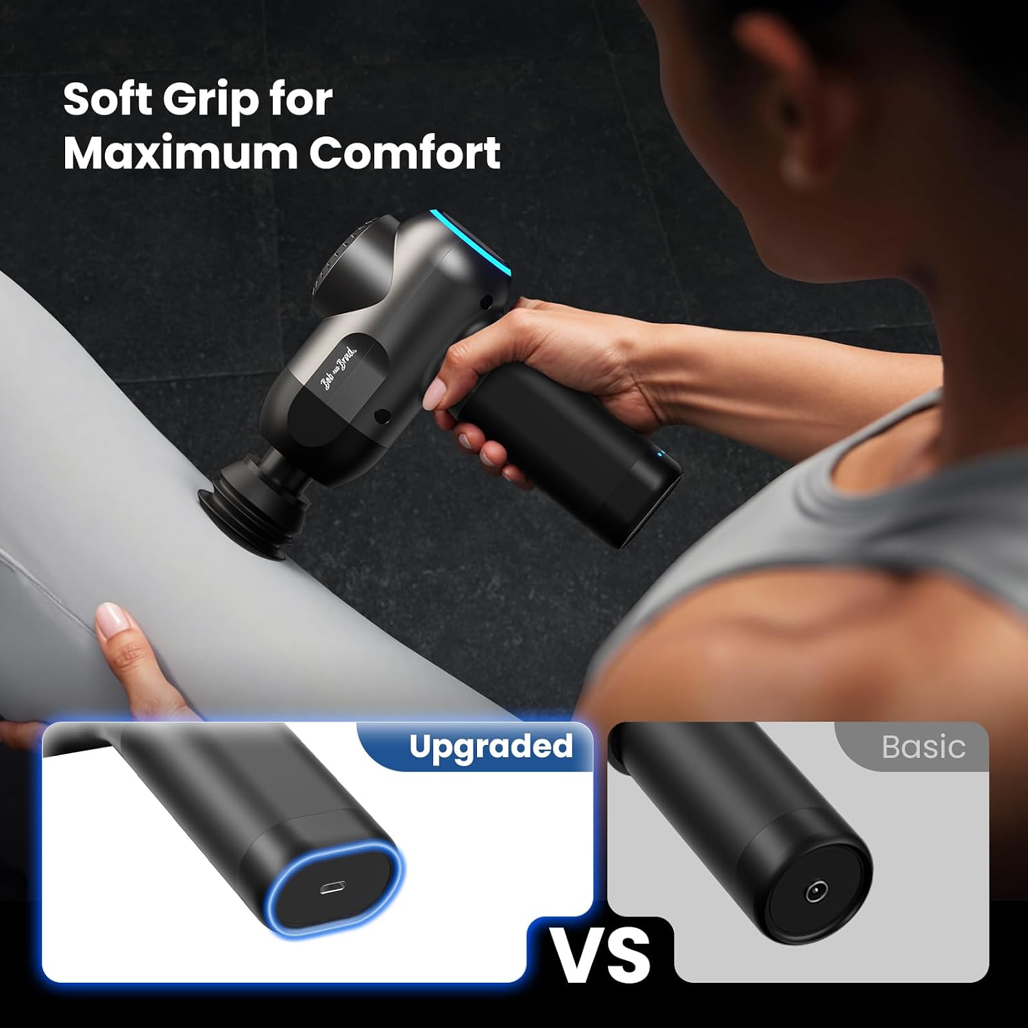 BOB AND BRAD C2 Massage Gun, FSA Eligible & HSA Approved Deep Tissue Percussion Massager Gun, Muscle Massager with 5 Speeds and 5 Heads, Electric Back Massagers for Professional Athletes Home Gym - Image 7