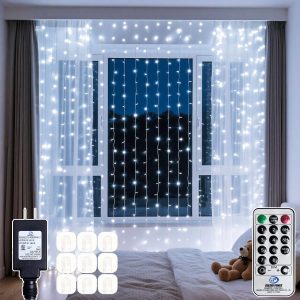 300 LED Cool White Curtain String L...