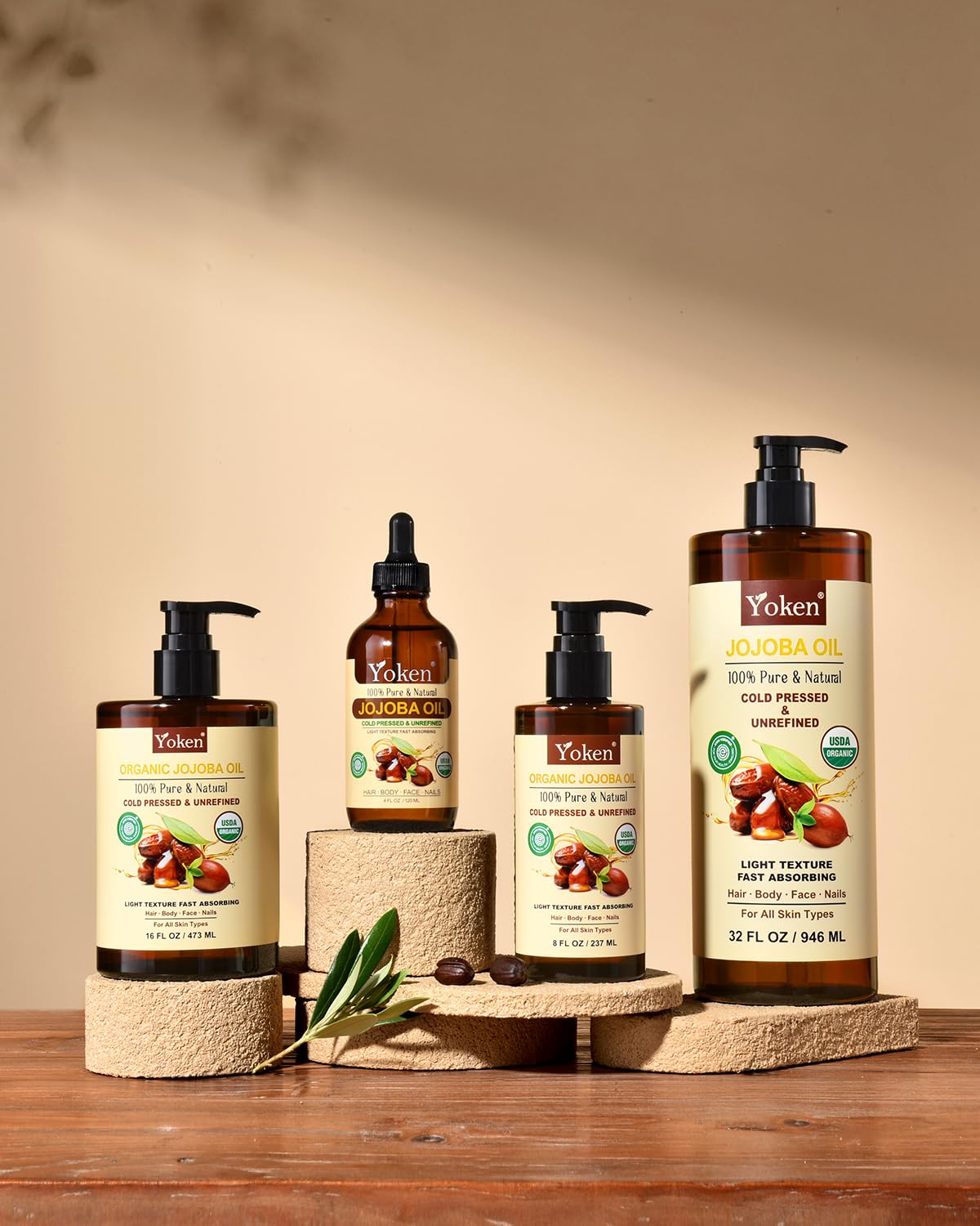 Yoken Organic Jojoba Oil 8oz, USDA Certified Pure for Hair, Skin Care | Gua Sha Oil Cold Pressed 8 Fl Oz 100 Pure Natural Unrefined Hexane Free For Face Hair Skin Massage DIY - Image 5