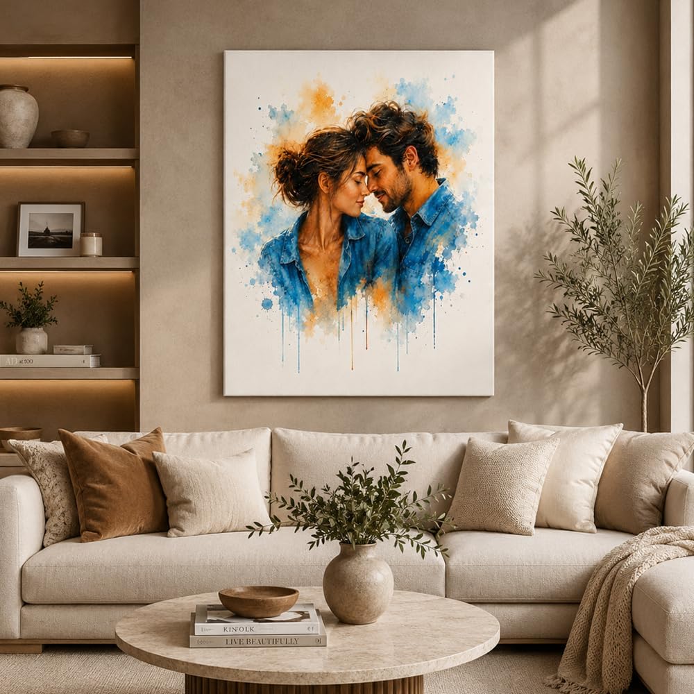 Noni Custom Watercolor Couple Portrait From Photo, Hand Painted Wedding Keepsake Gift for Couples, Parents, Engagement and Home Wall Art 1 - Image 6